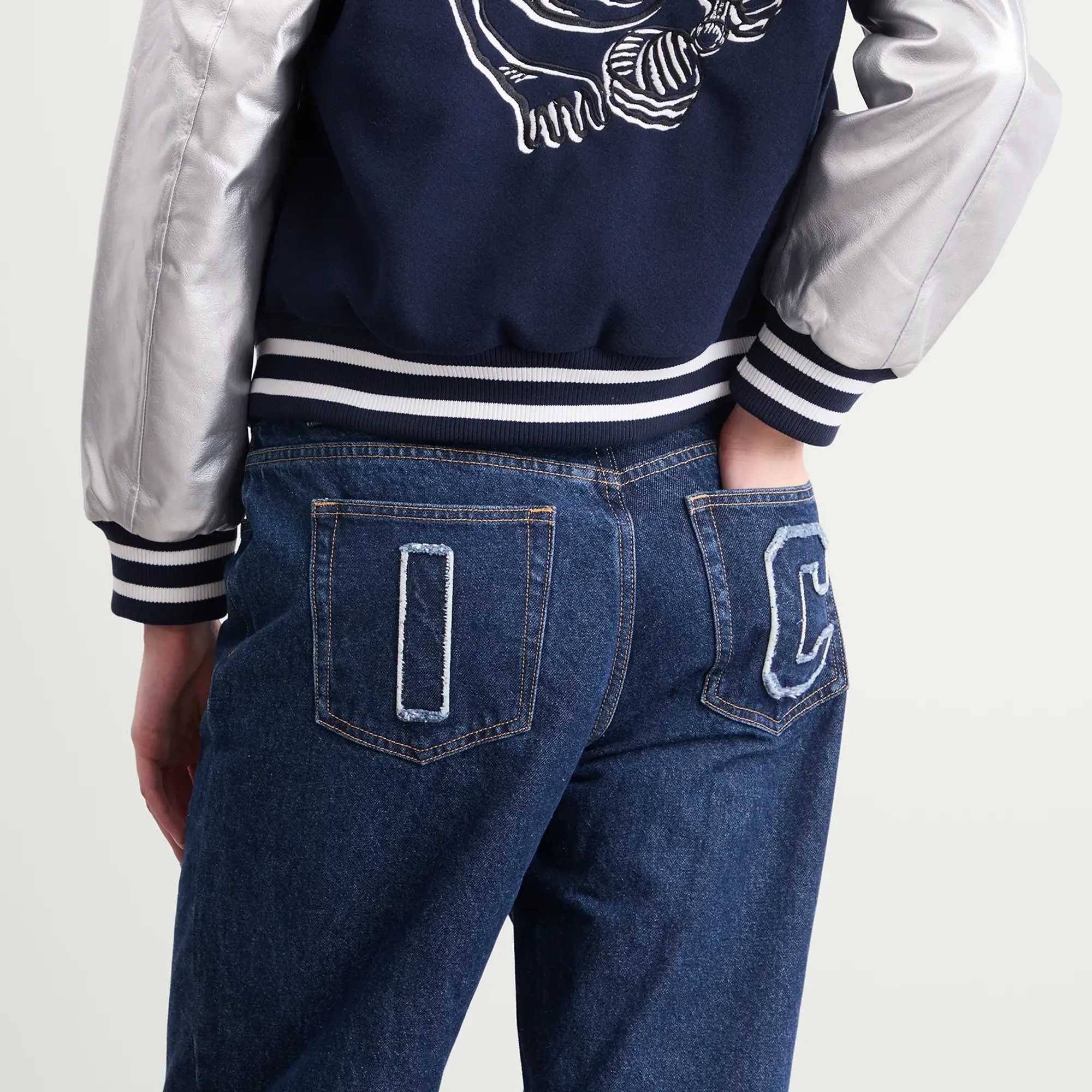 ICECREAM Women's Applique Running Dog Denim Pants Indigo