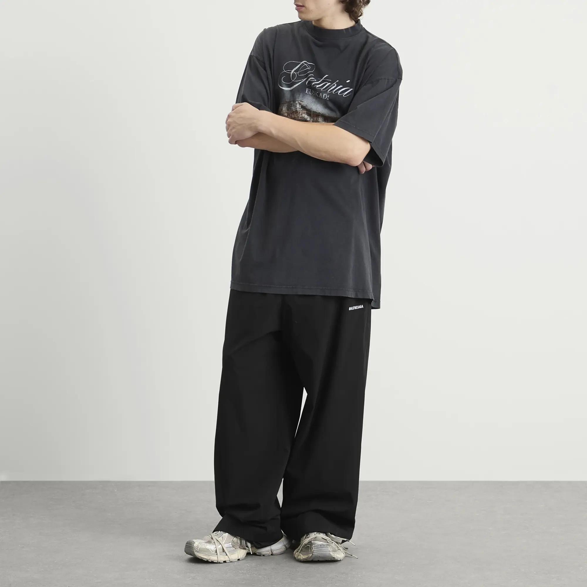 Balenciaga Men's Stretch Poly Tracksuit Pants Black