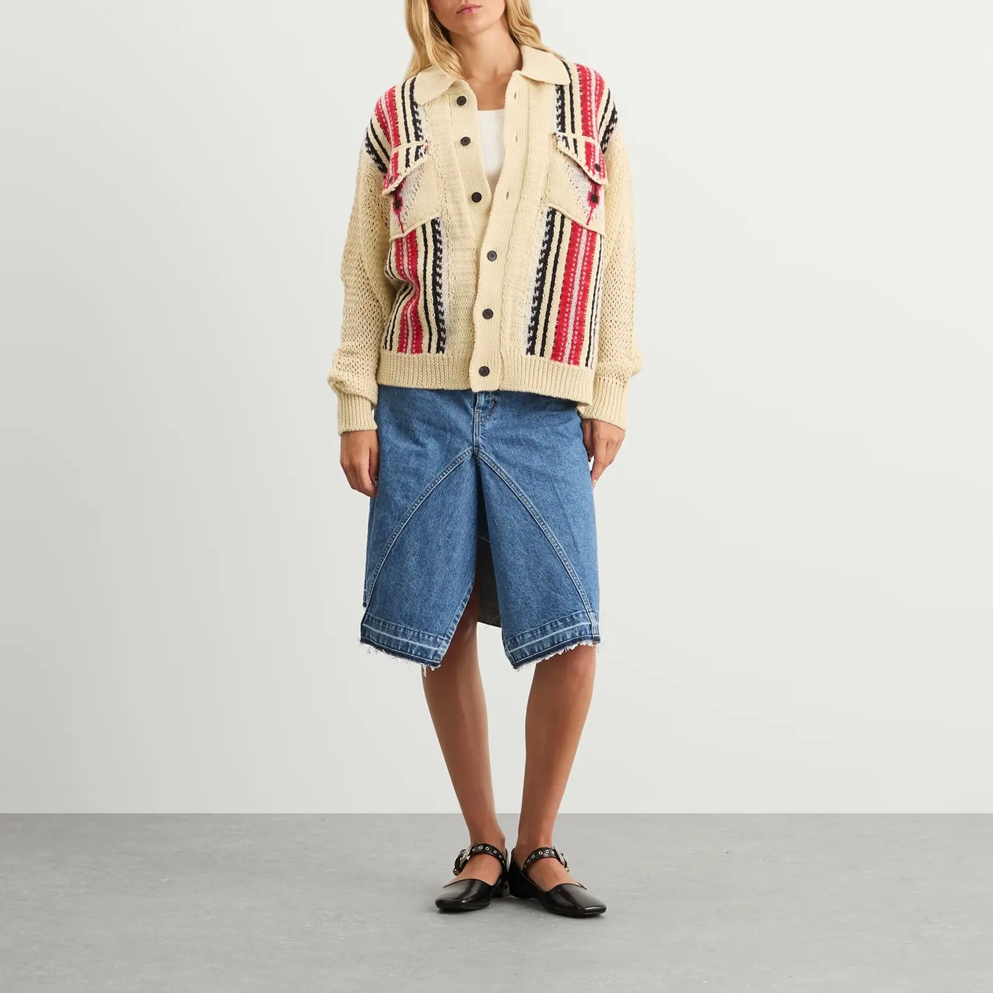 TOGA ARCHIVES Women's Mesh Knit Jacket Off White