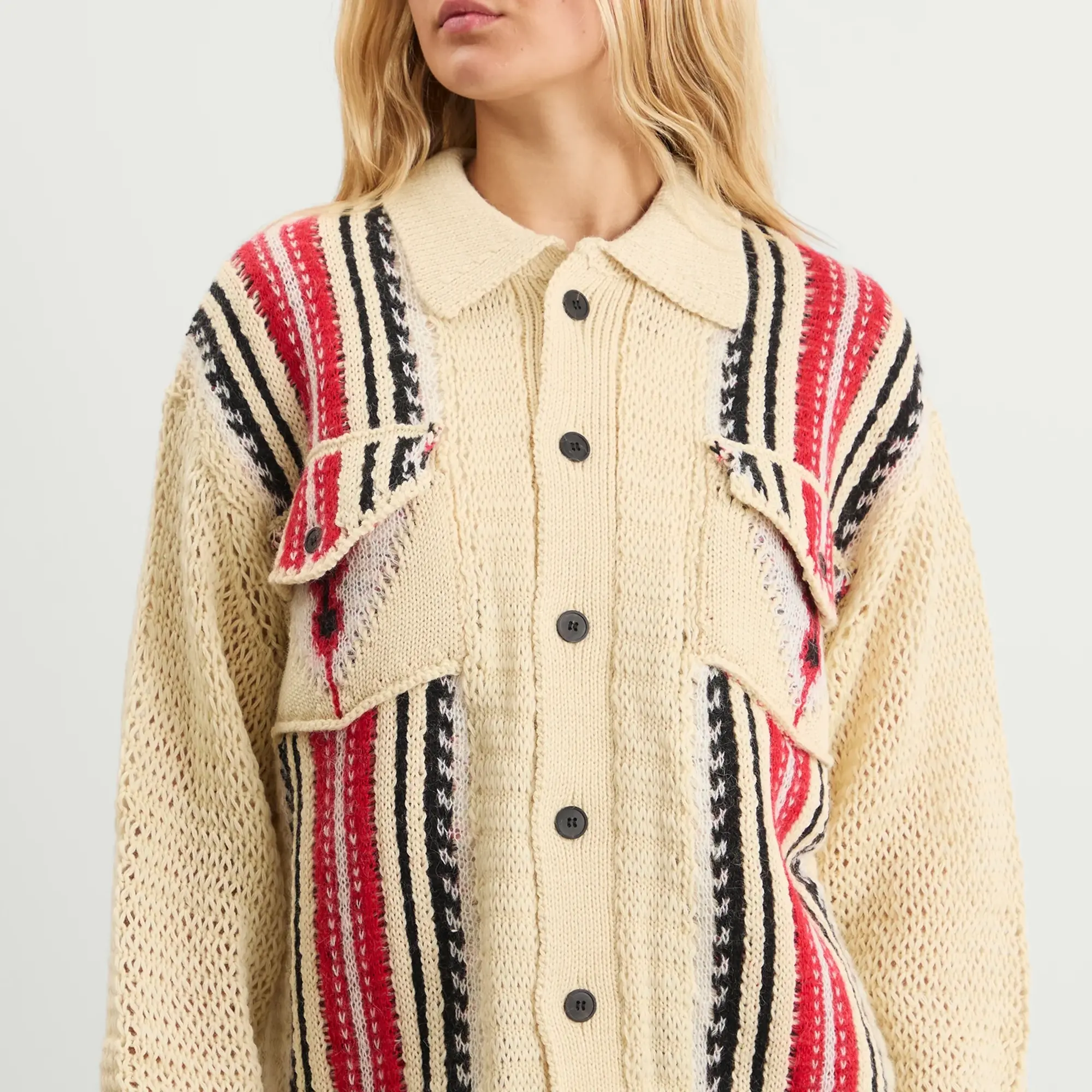 TOGA ARCHIVES Women's Mesh Knit Jacket Off White
