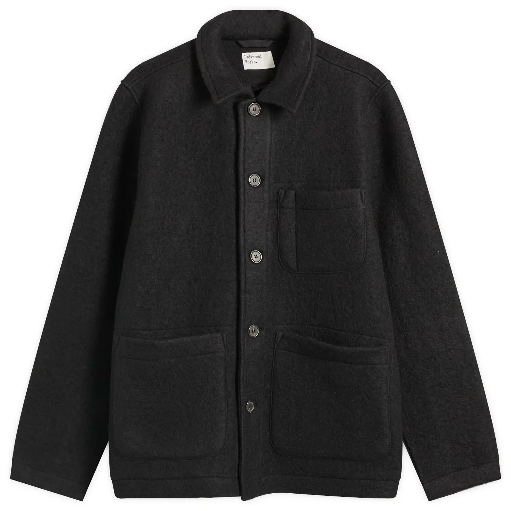 Universal Works Men's Wool Fleece Field Jacket Black