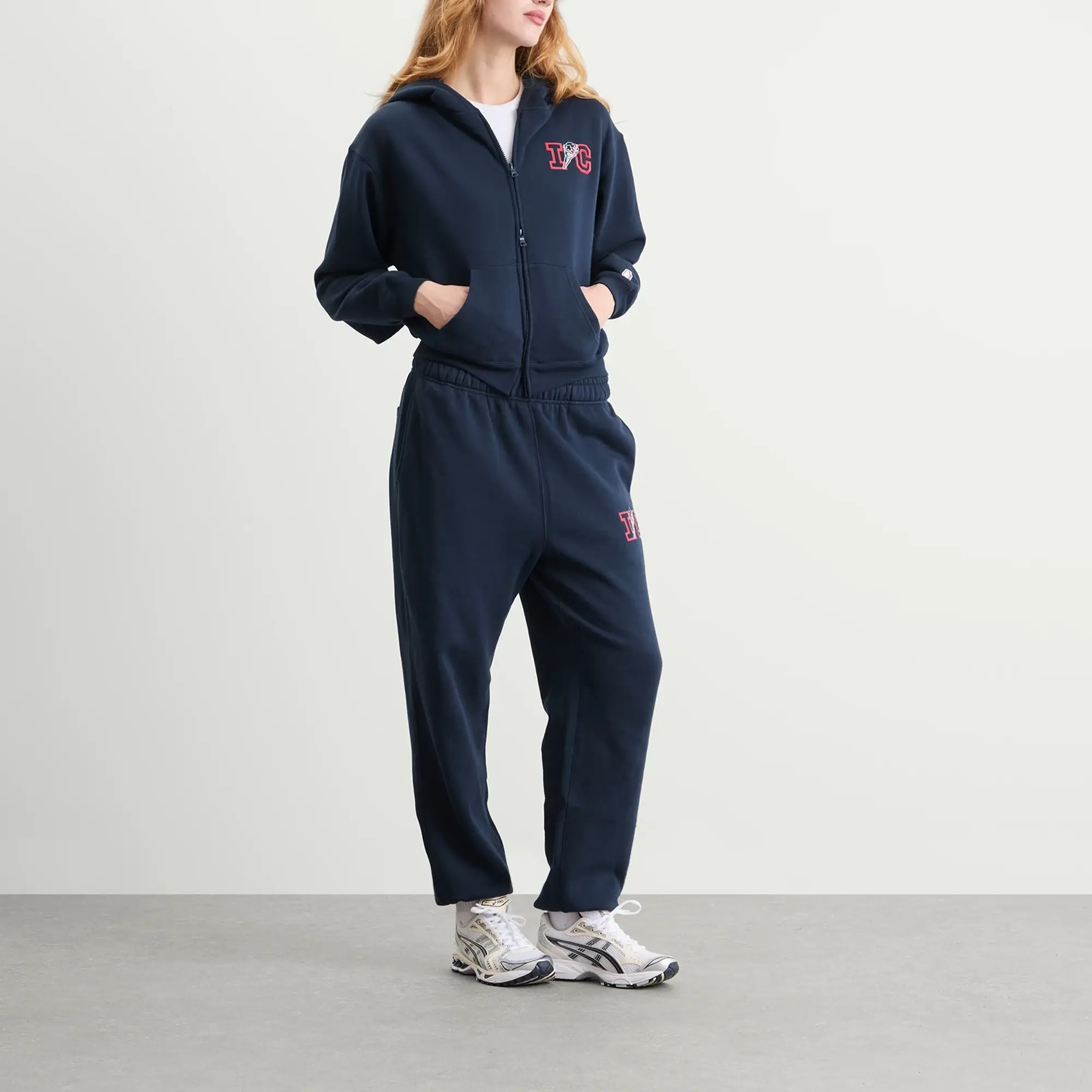 ICECREAM Women's Cone Cropped Zip Through Hoodie Navy