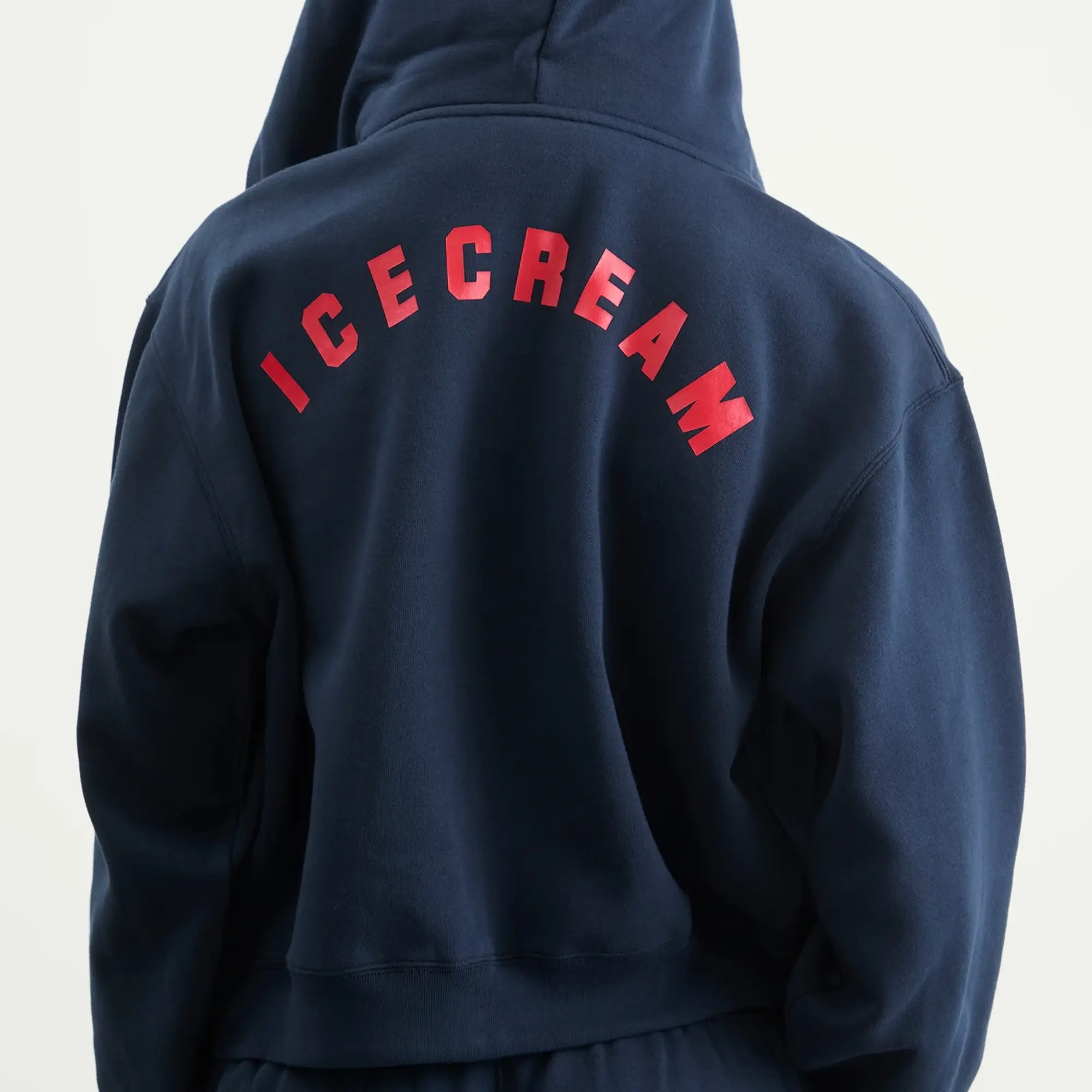 ICECREAM Women's Cone Cropped Zip Through Hoodie Navy