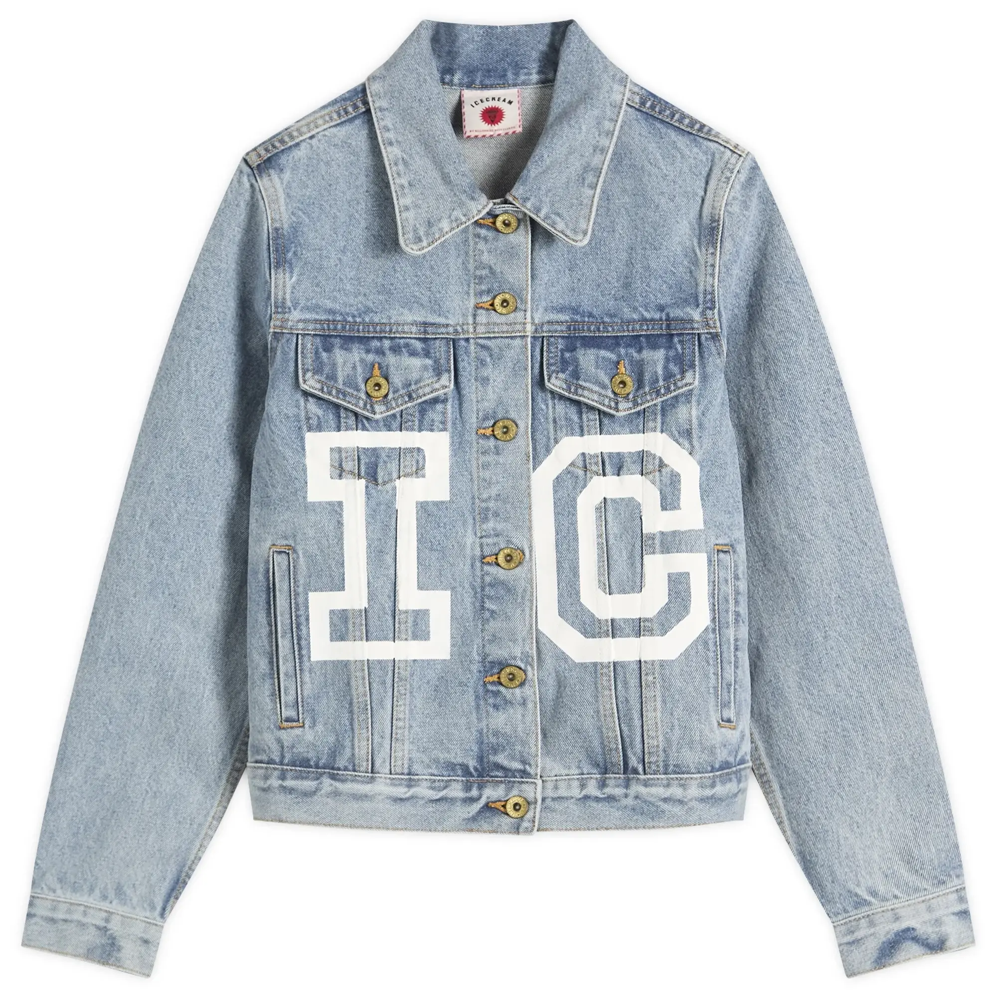 ICECREAM Women's Denim Trucker Jacket Light Wash Blue