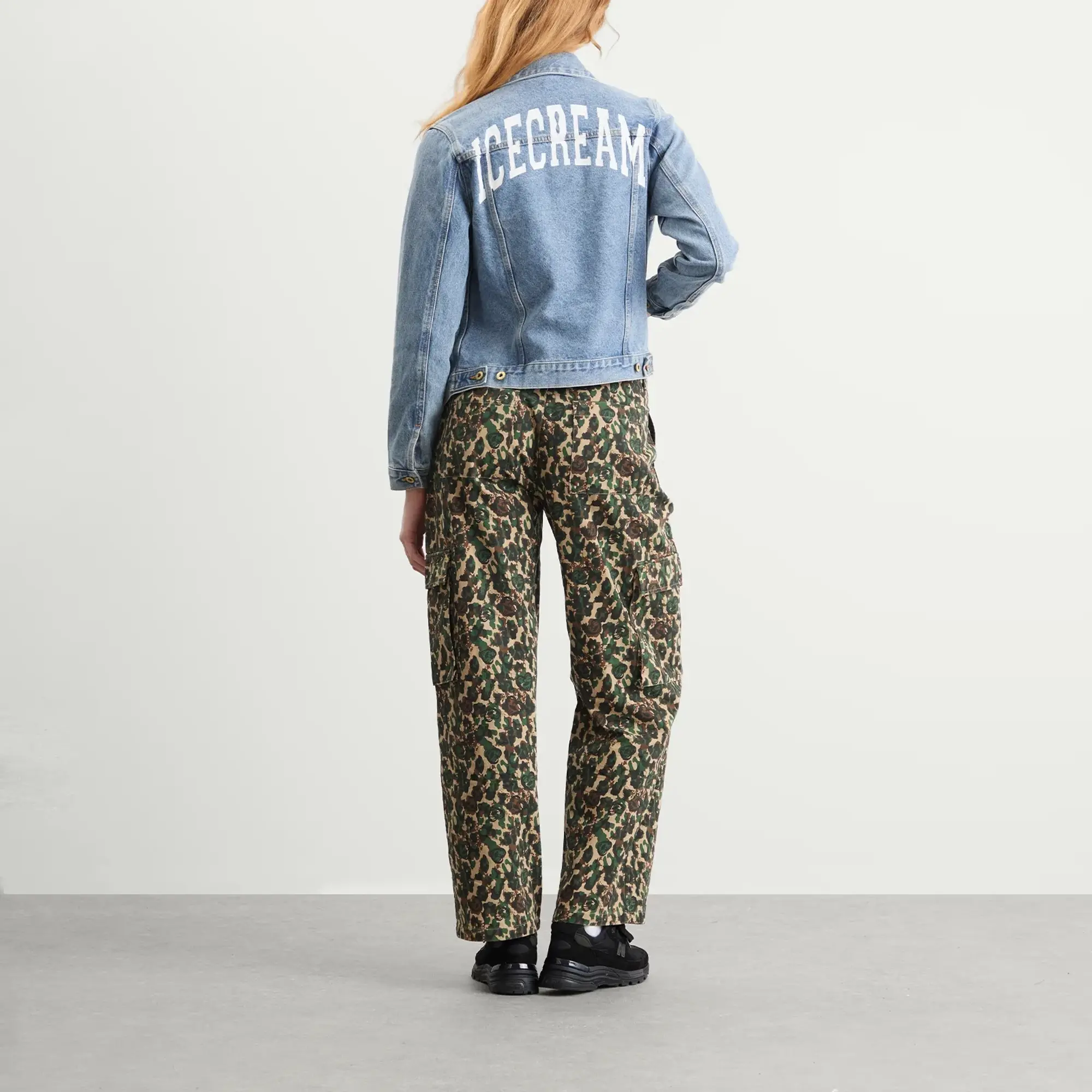ICECREAM Women's Denim Trucker Jacket Light Wash Blue