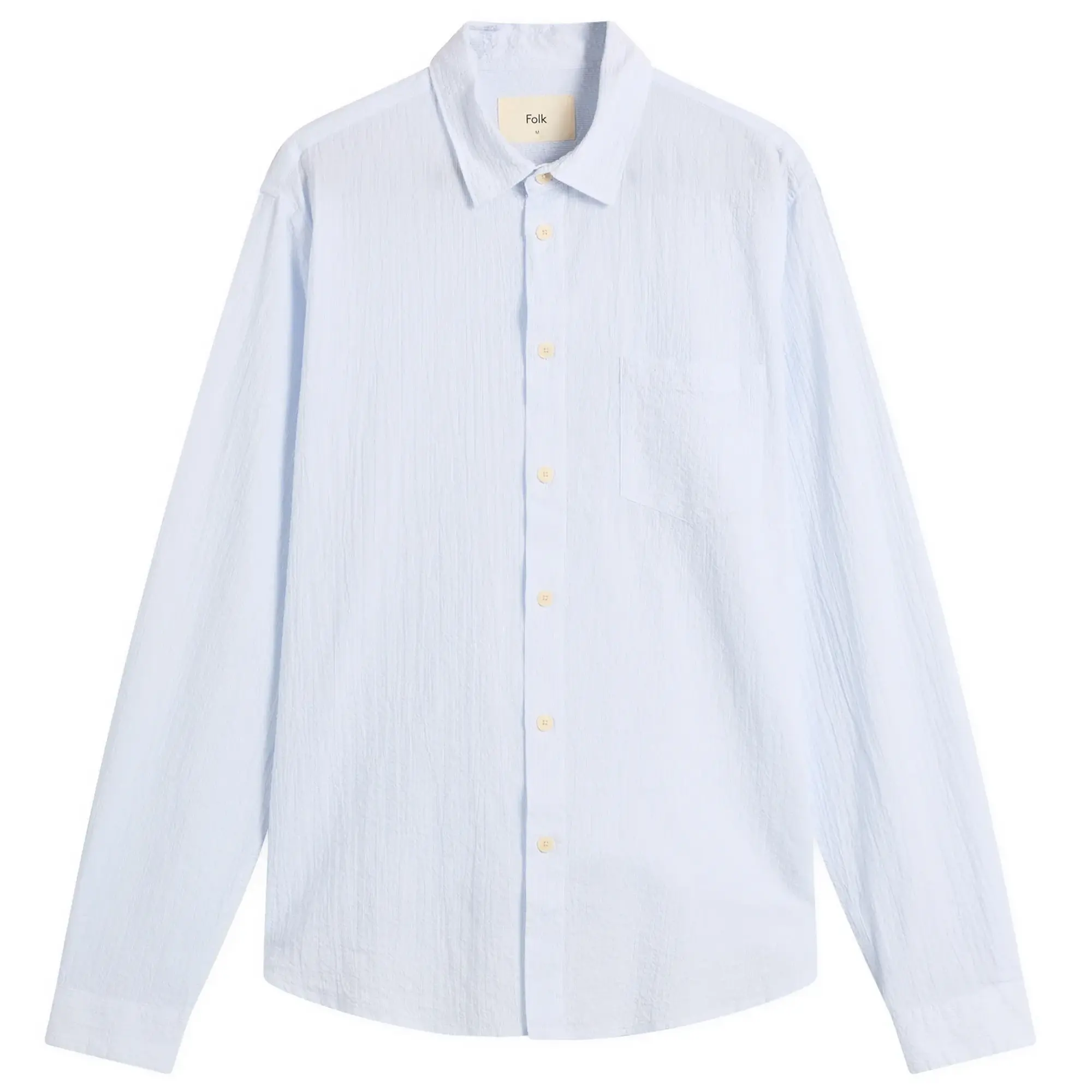 Folk Men's Relaxed Fit Shirt Blue Microstripe