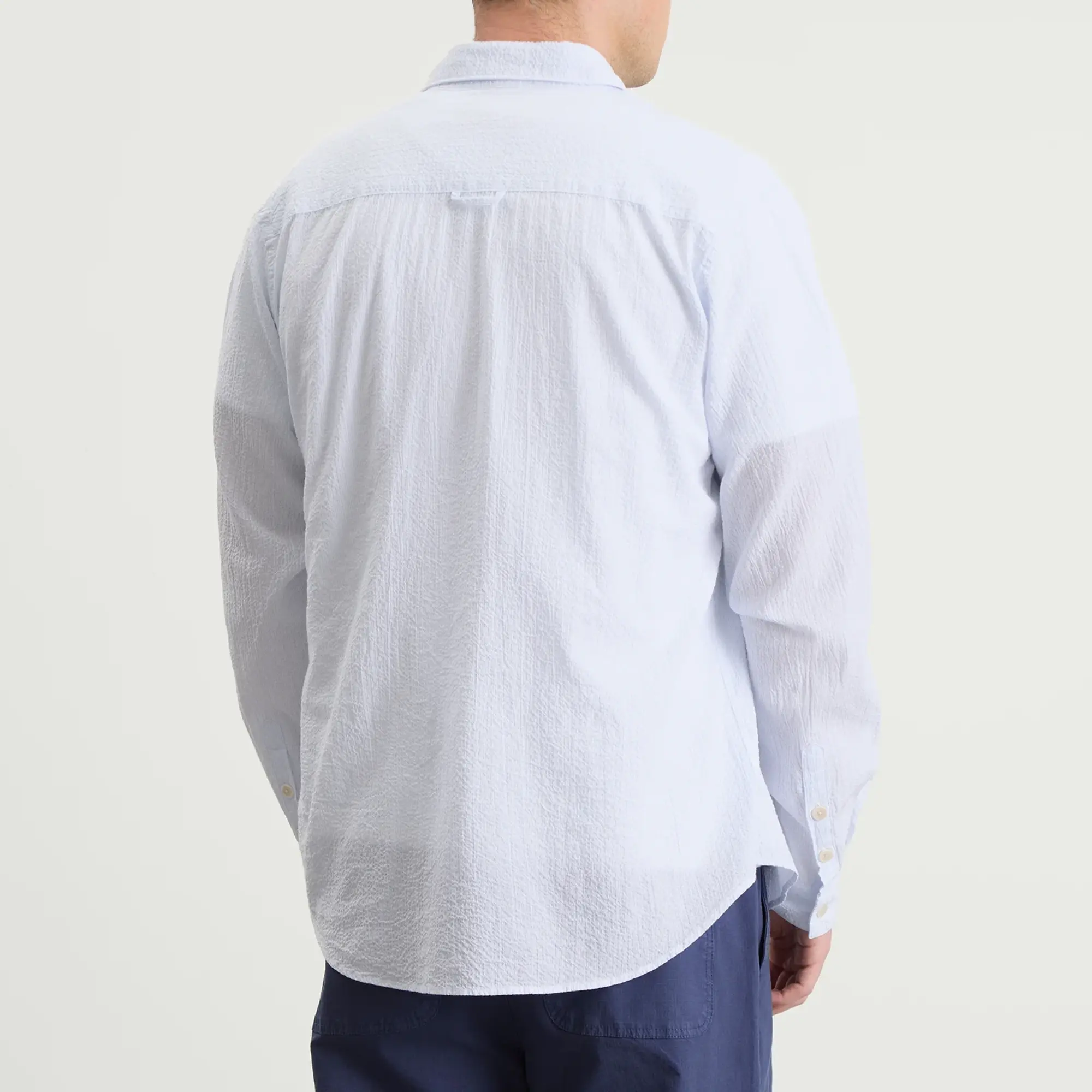 Folk Men's Relaxed Fit Shirt Blue Microstripe