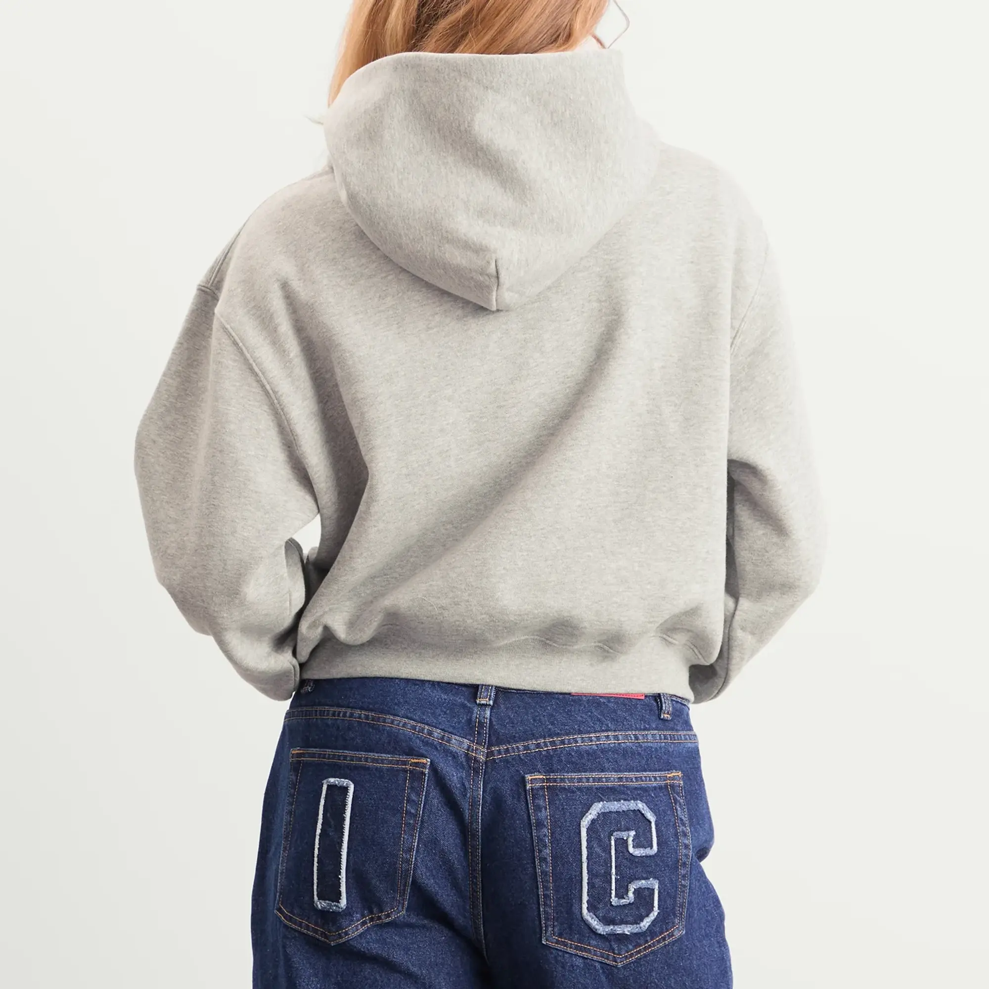 ICECREAM Women's College Cropped Popover Hoodie Grey