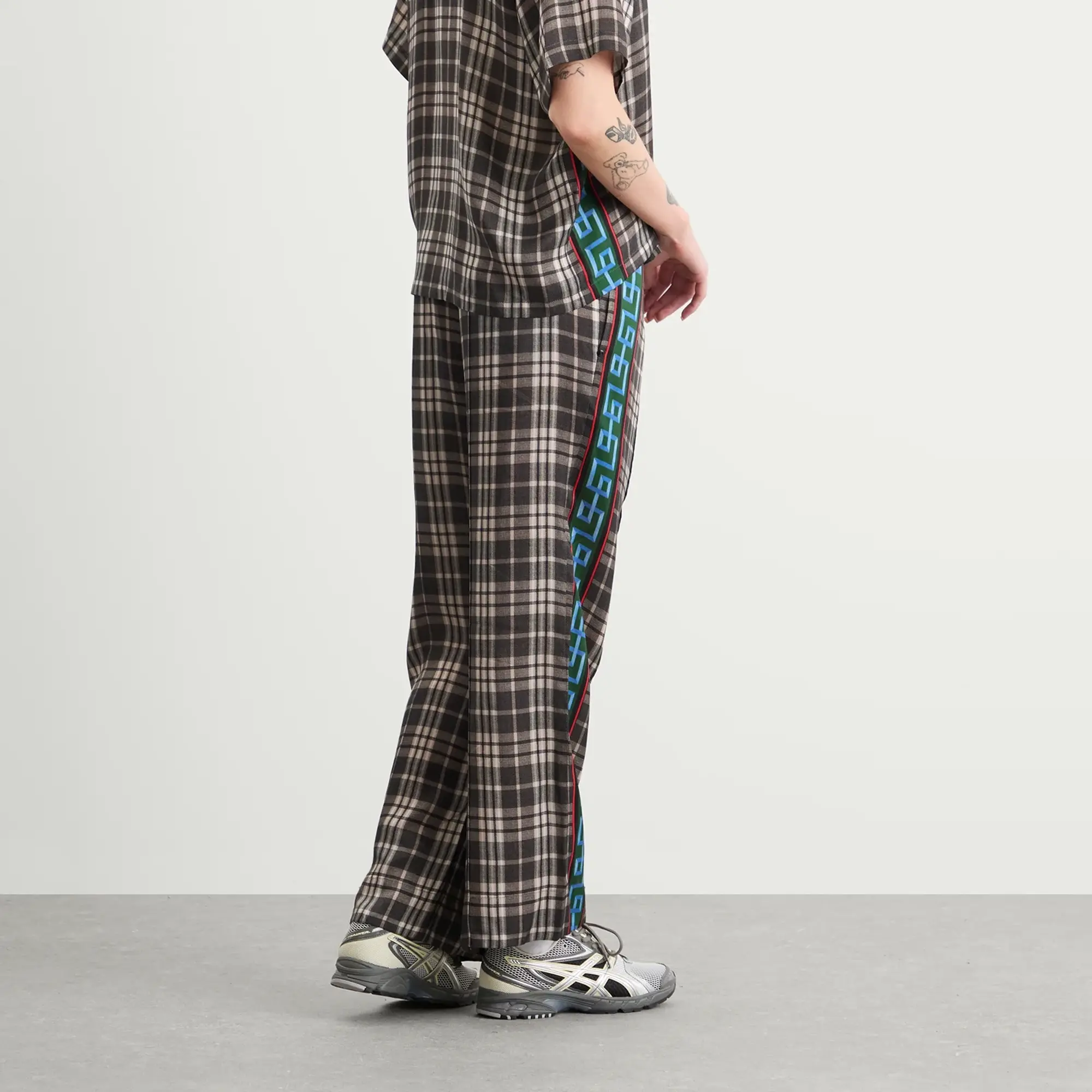 TOGA ARCHIVES Women's Printed Wide Leg Trousers Grey