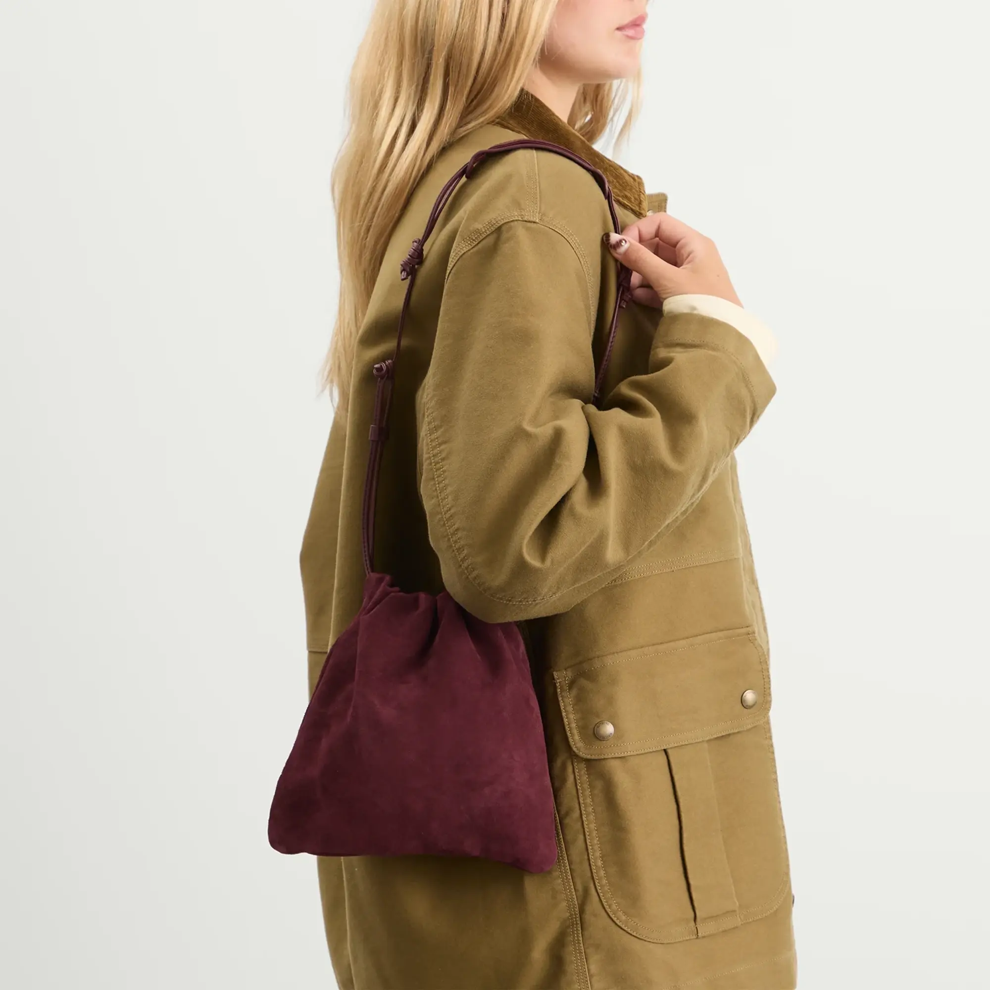 Nothing Written Women's Fatu Shoulder Bag Wine Suede