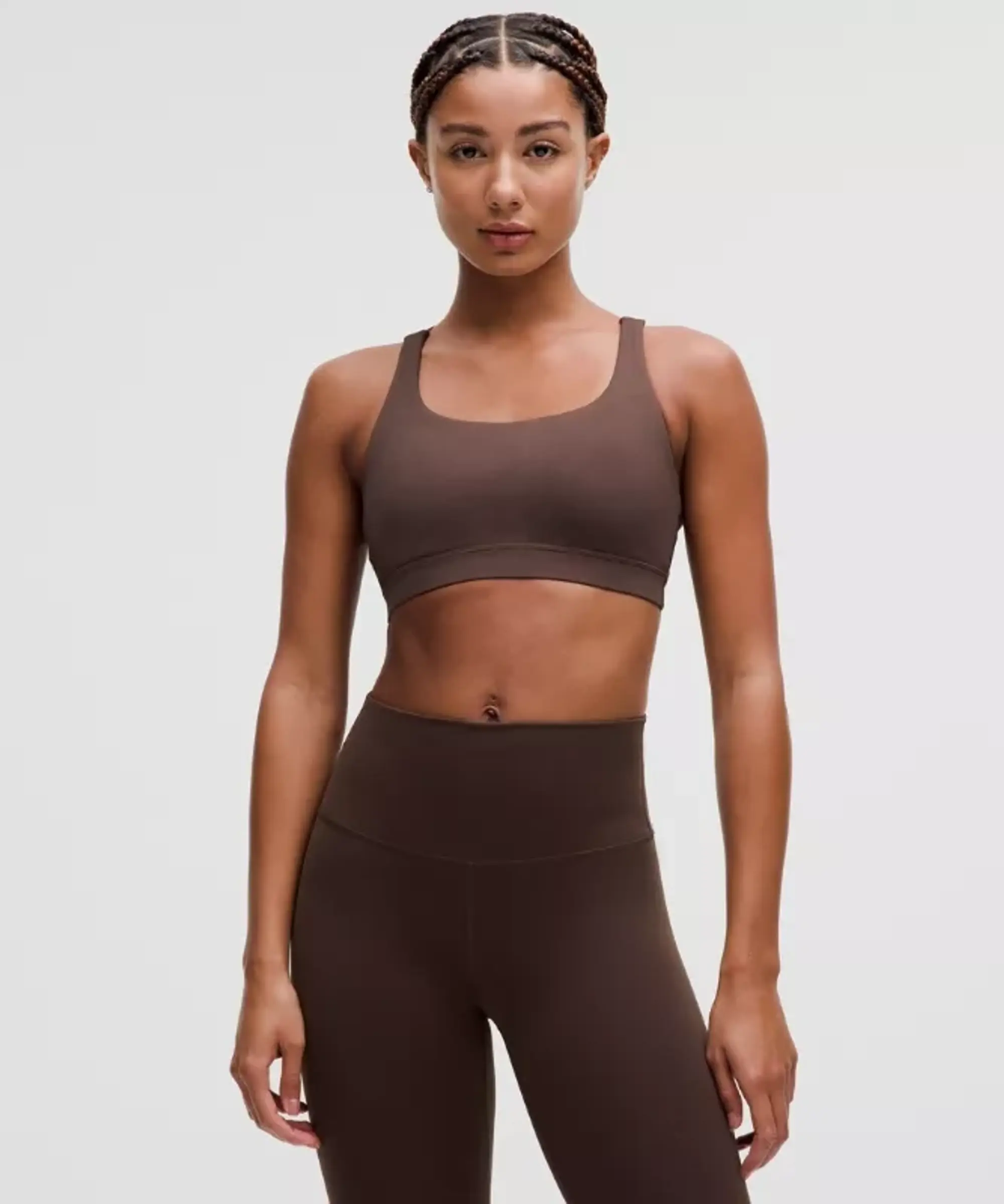 lululemon – Women's Energy Sports Bra Medium Support, B-D Cups – Color Brown – Size 10