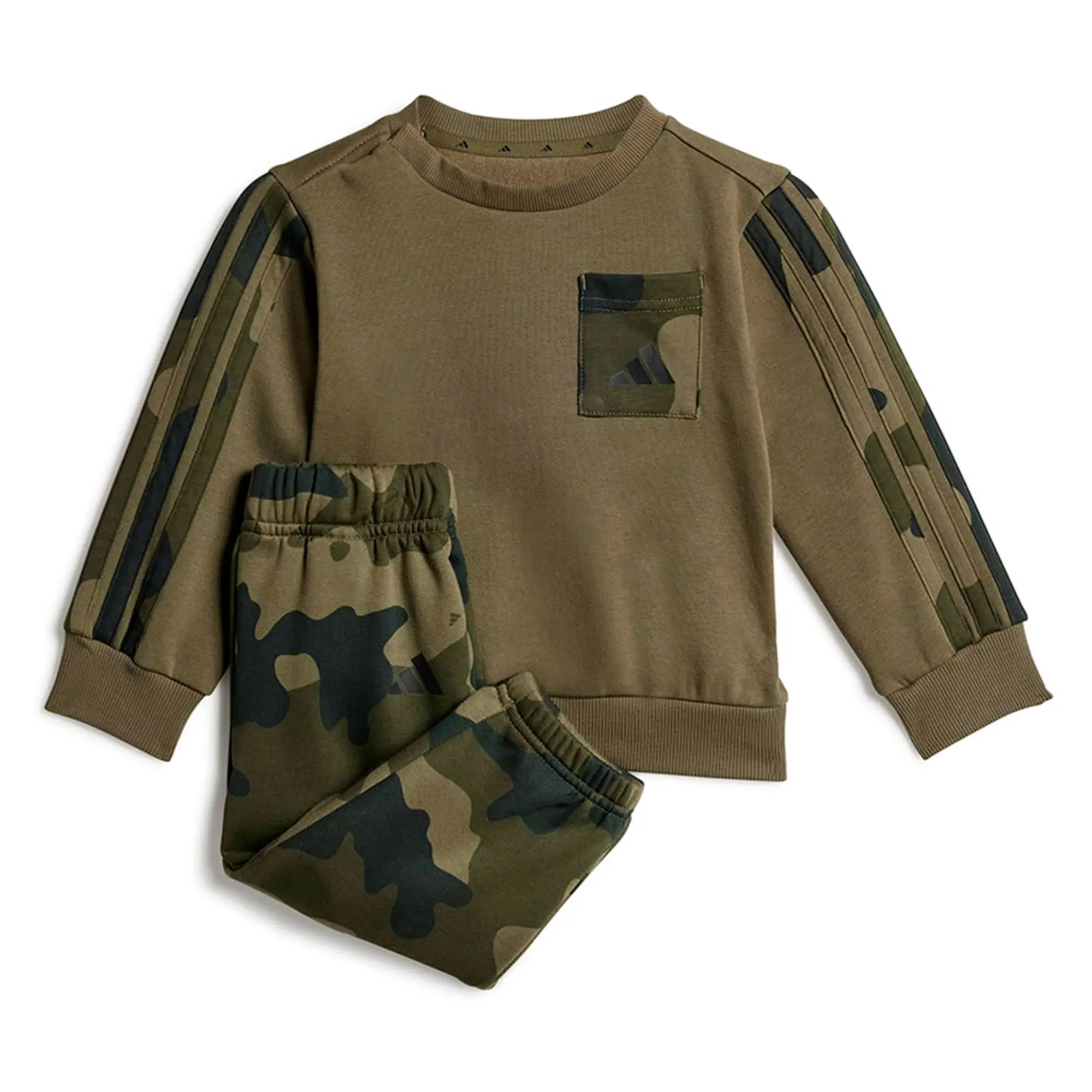 Adidas Seasonal Essentials Camo Fleece Jogger In French Terry Set