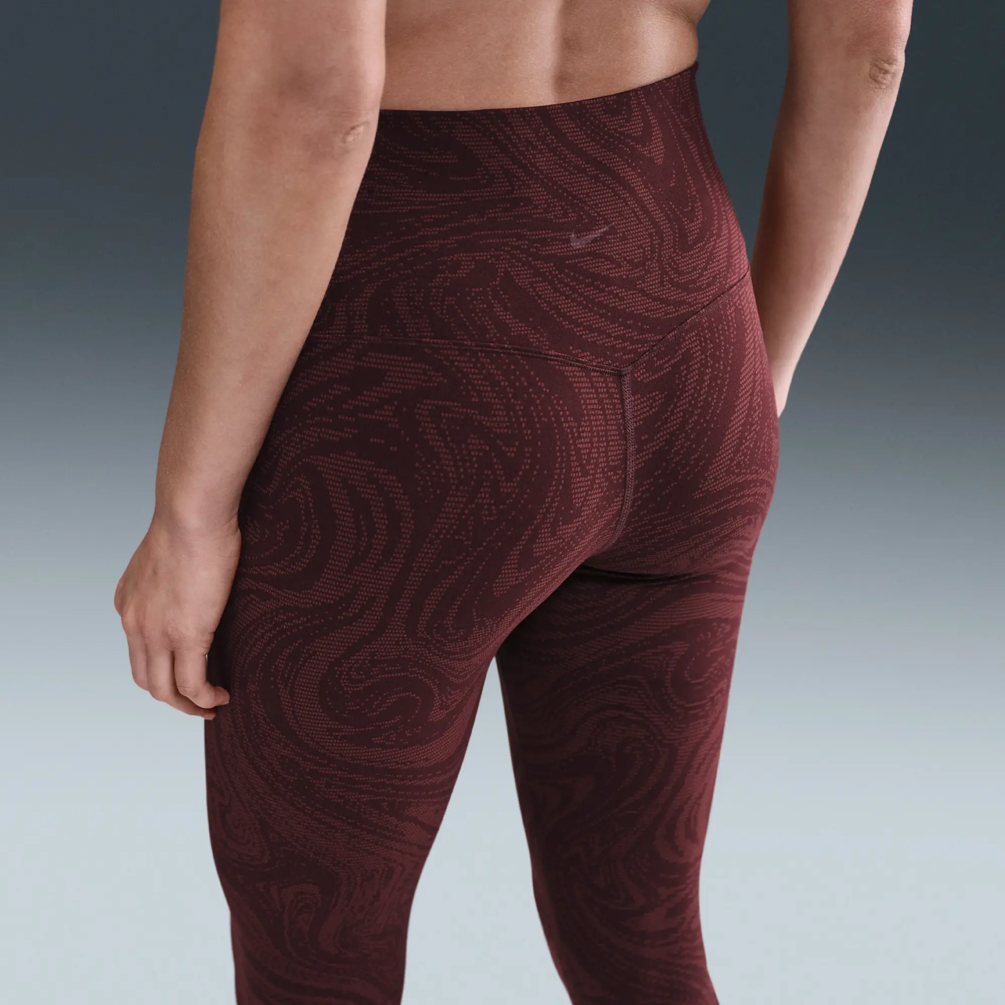 Nike Zenvy Women's High-Waisted 7/8 Printed Leggings - Red - Nylon/Elastane