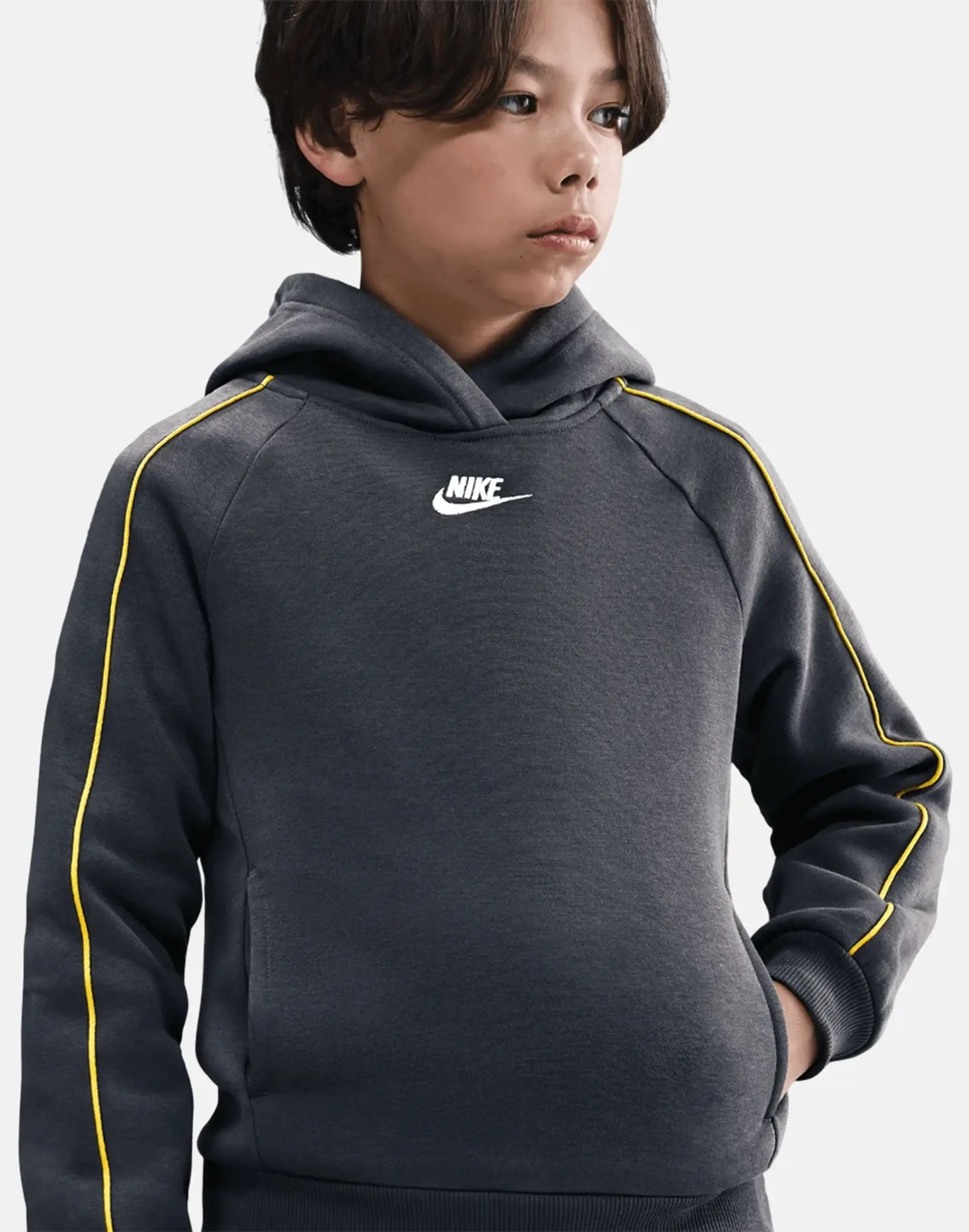 Nike Older Kids Club Tracksuit in Grey/White 