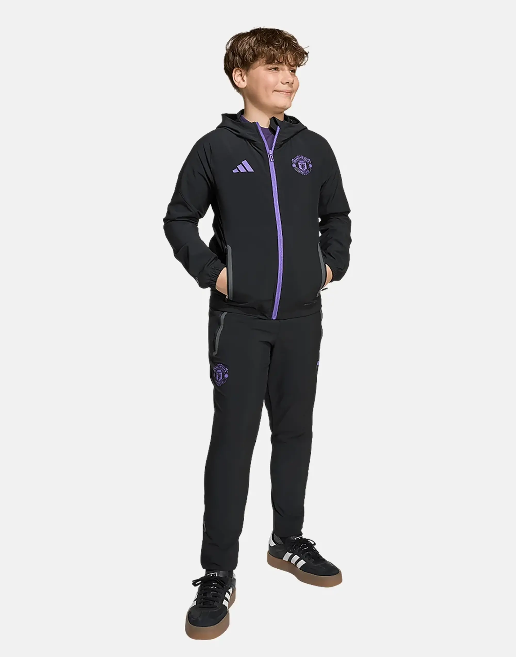 Kids' adidas Manchester United V-Tech Track Top in Black 