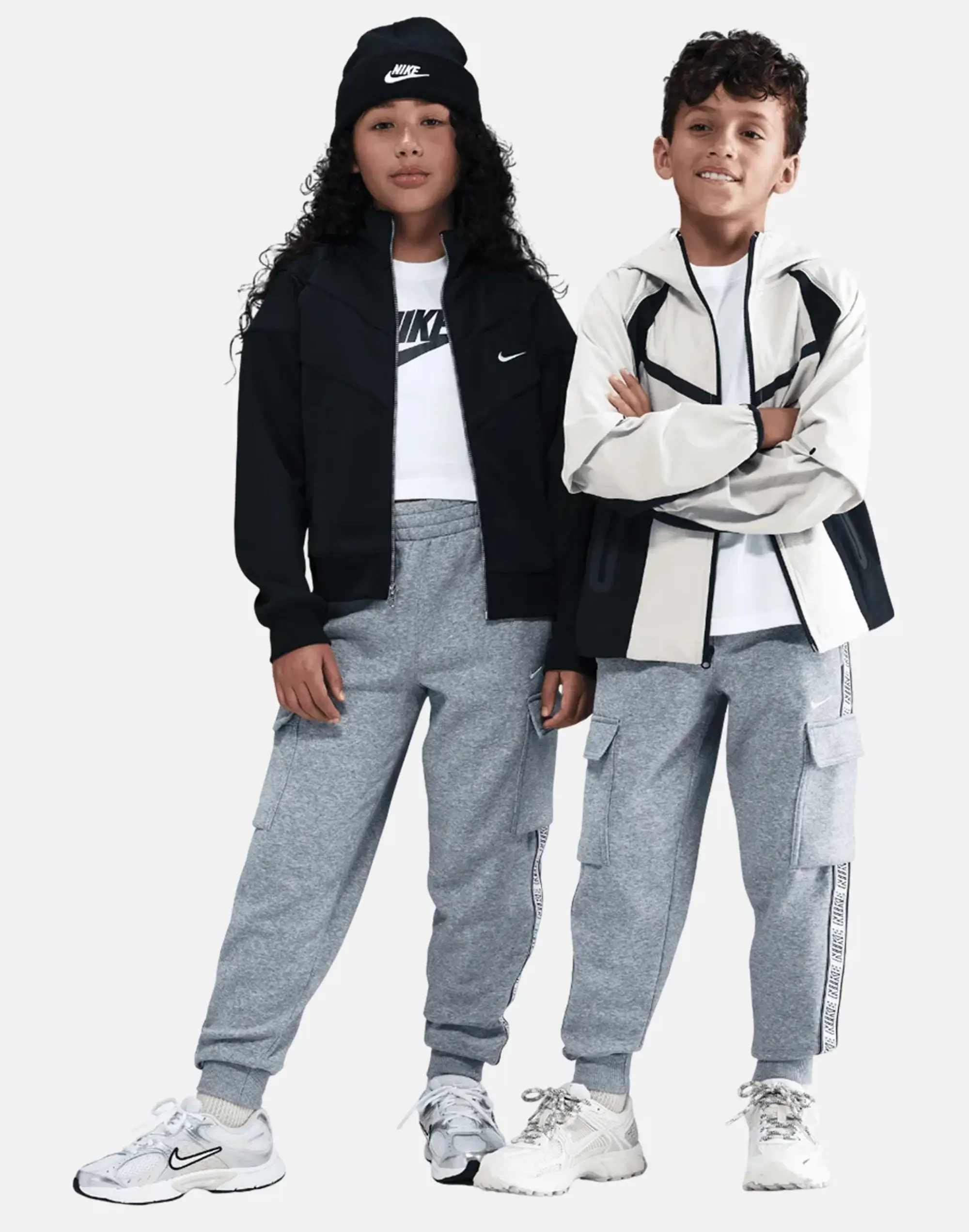 Nike Older Kids Repeat Club Cargo Pants in Grey/White 