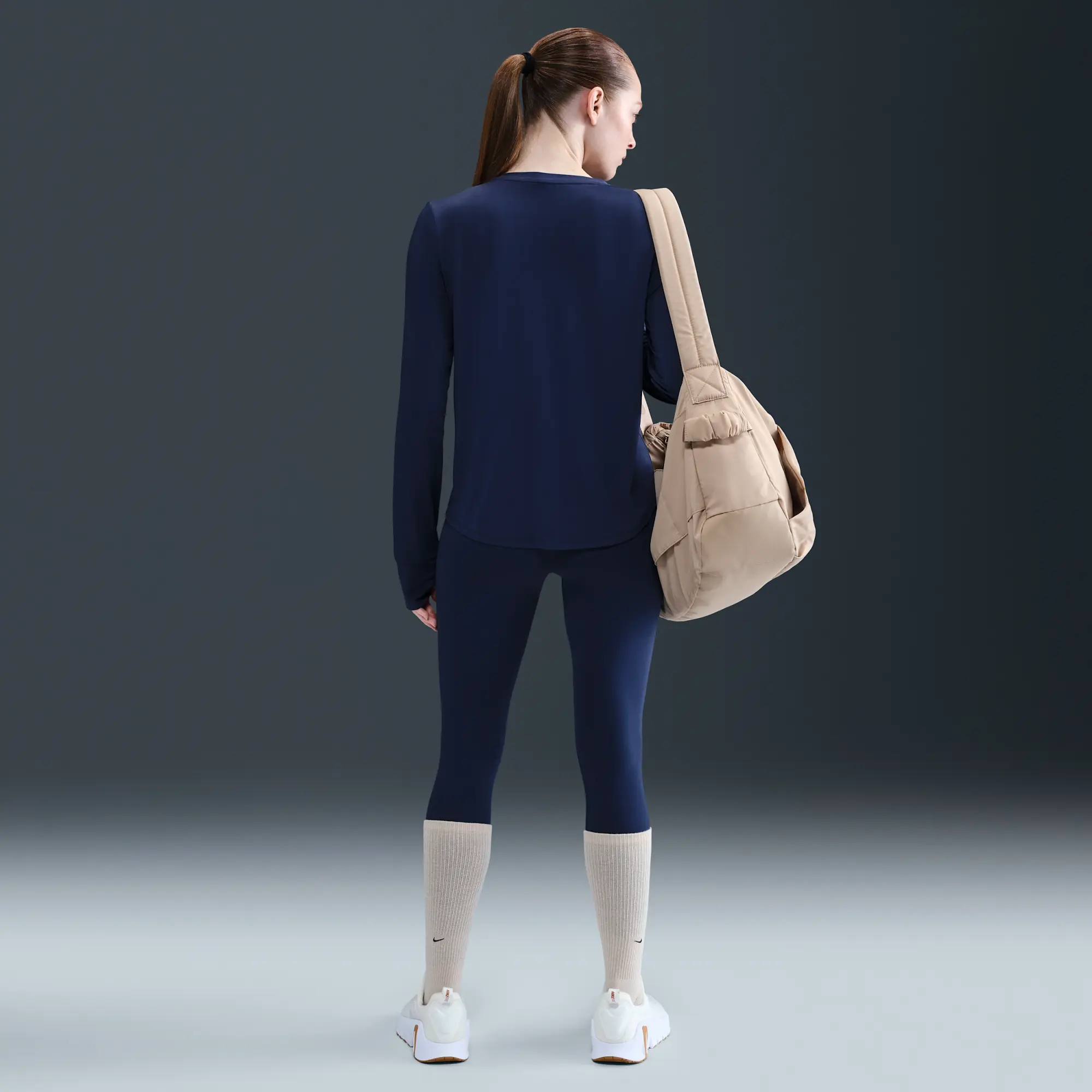 Nike One Women's High-Waisted 7/8 Leggings - Blue - Polyester/Elastane