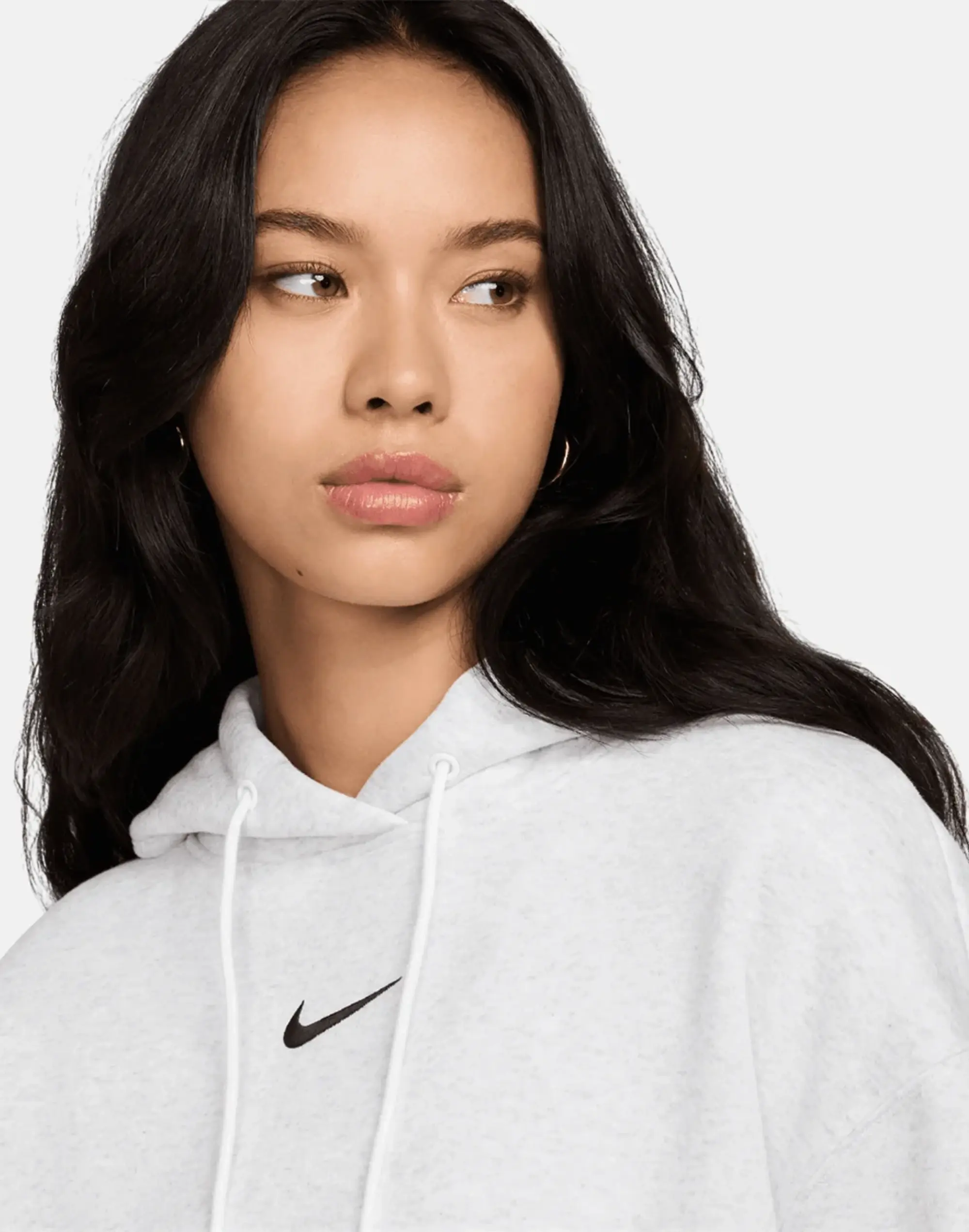 Women's Nike Phoenix Fleece Oversized Hoodie in Grey/Black 