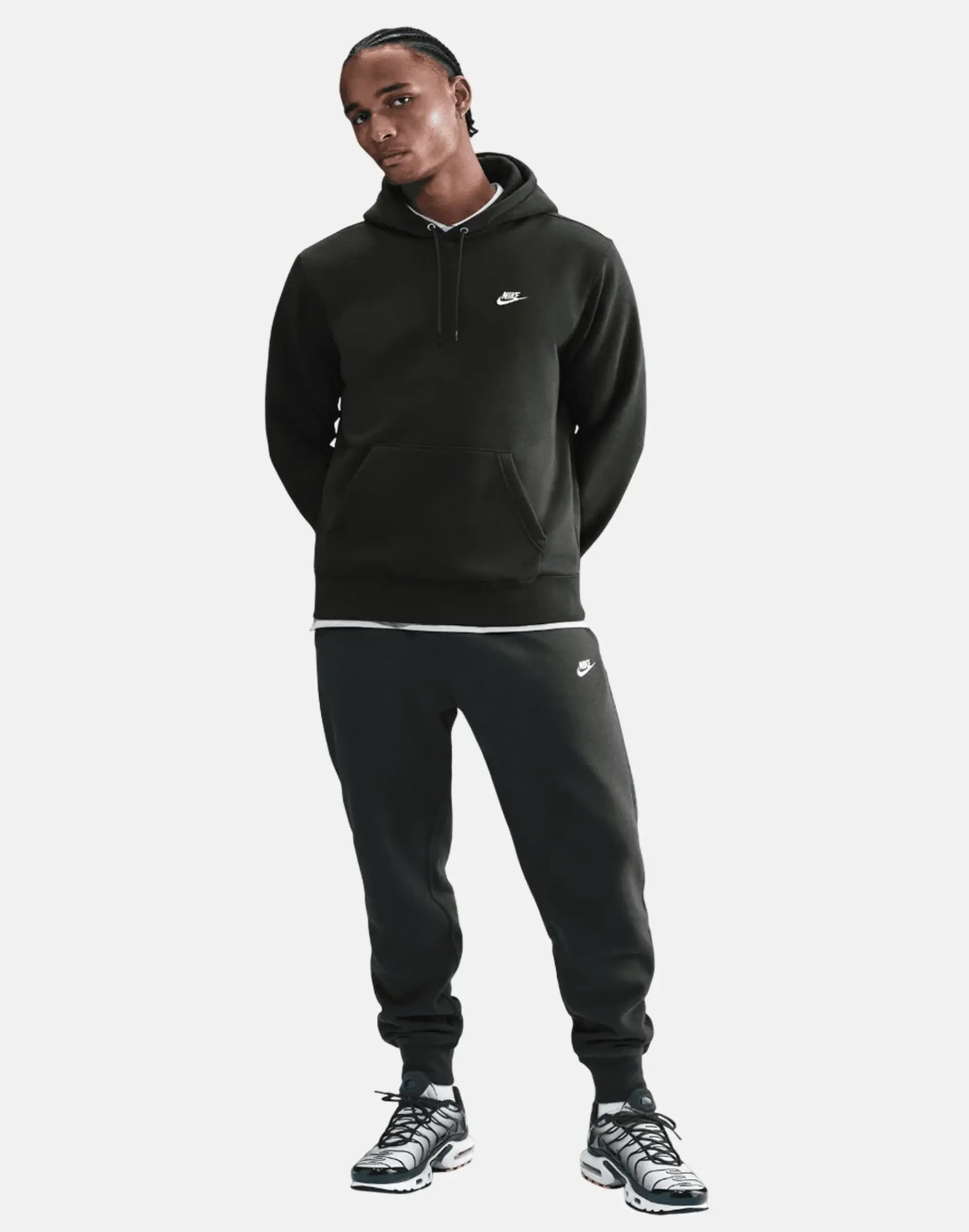 Men's Nike Club Po Hoodie in Green/White 