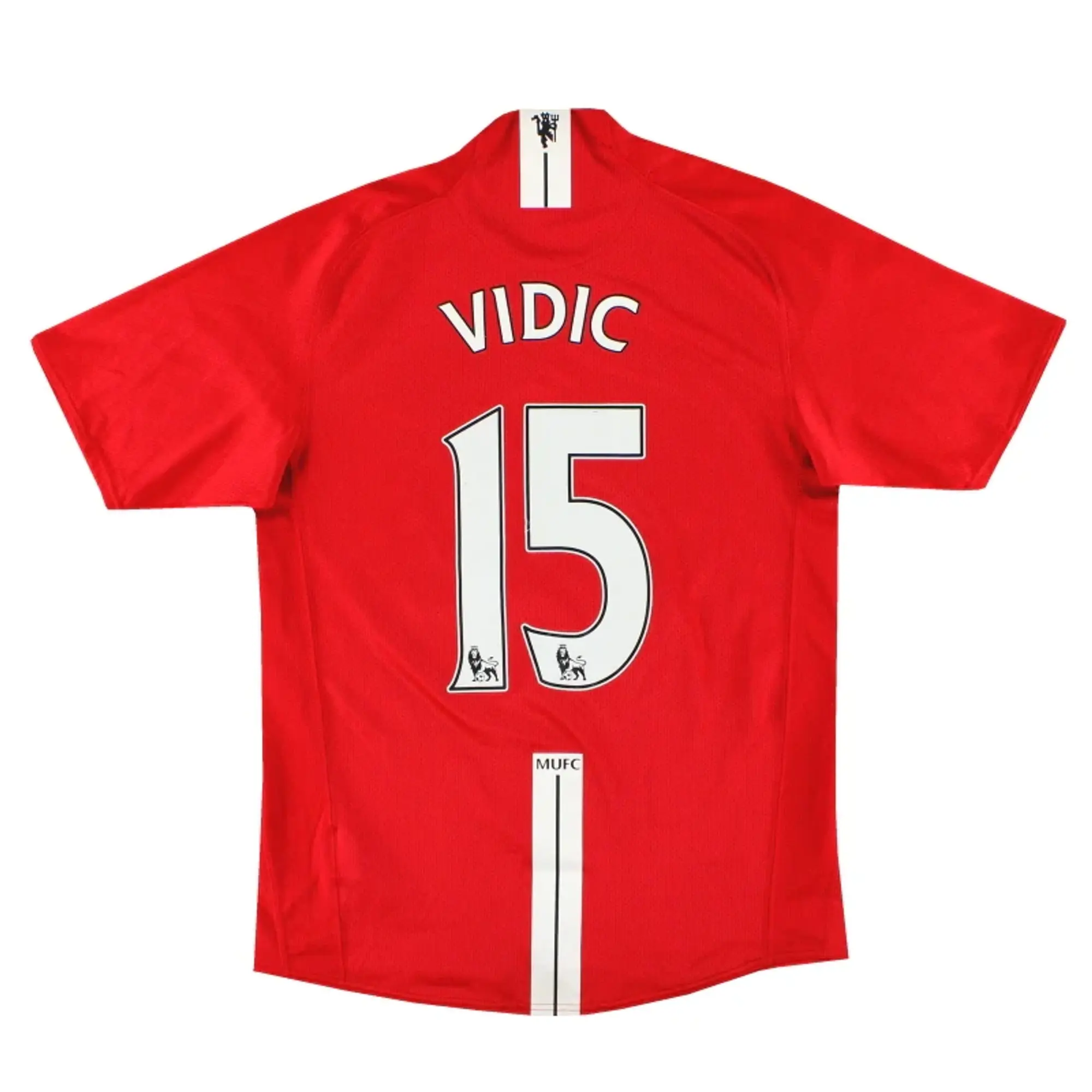 2007-08 Manchester United Nike Home Shirt Vidic #15 S - Manchester United / Excellent 