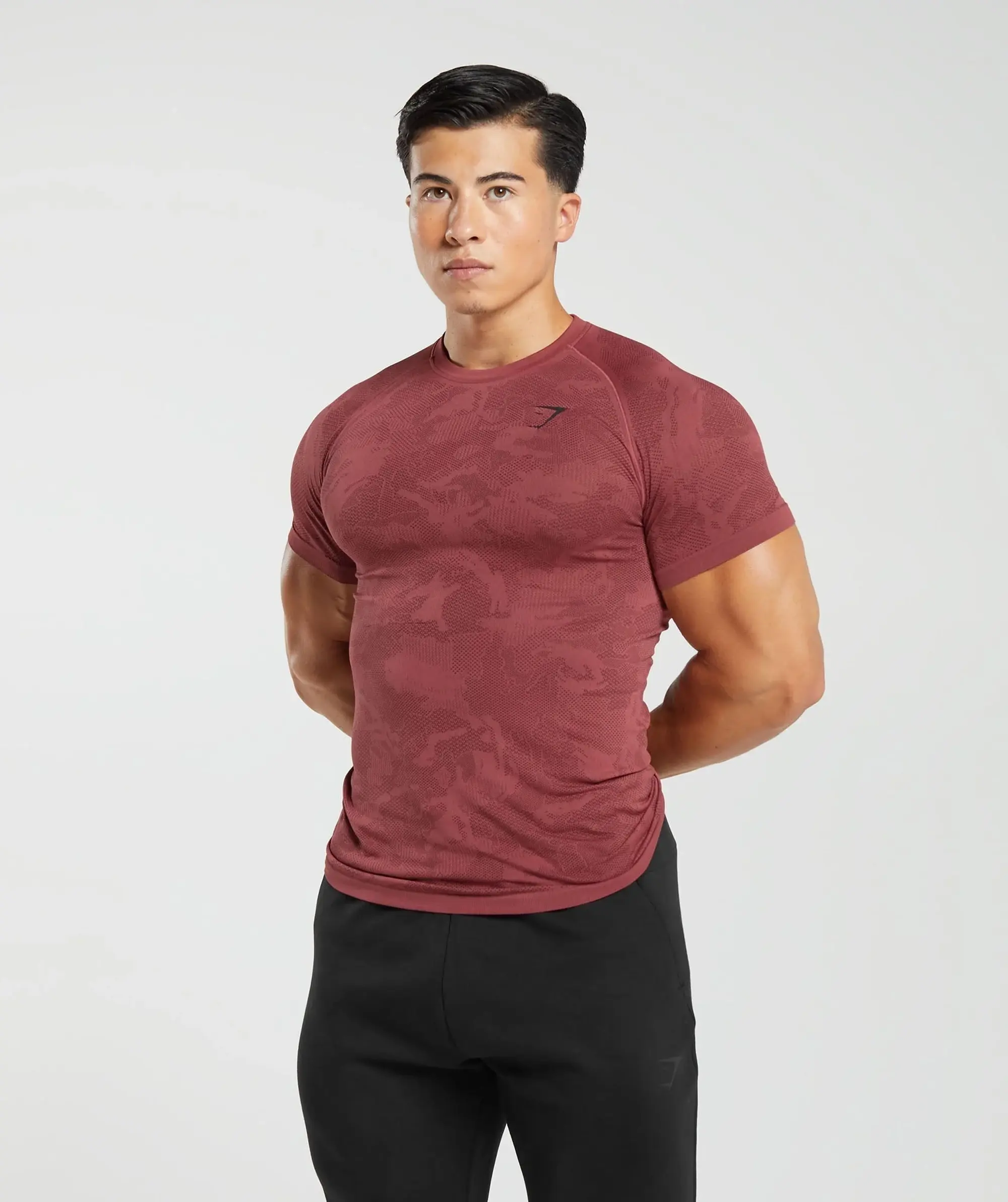  Geo Seamless T-Shirt - Soft Berry/Rich Maroon
