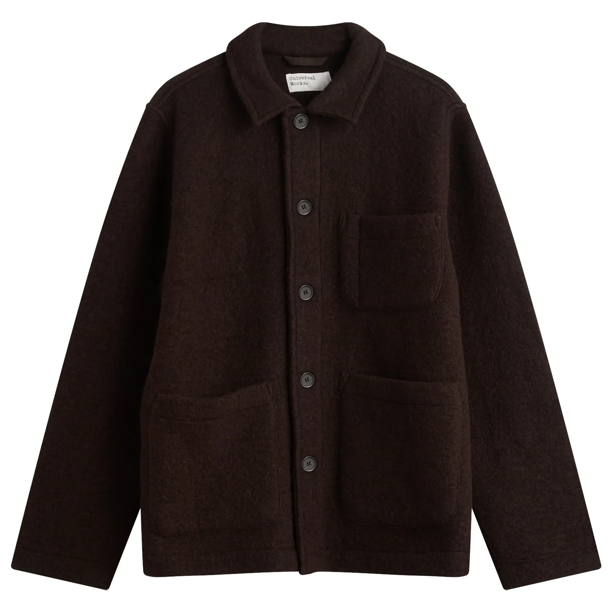 Universal Works Men's Wool Fleece Field Jacket Brown