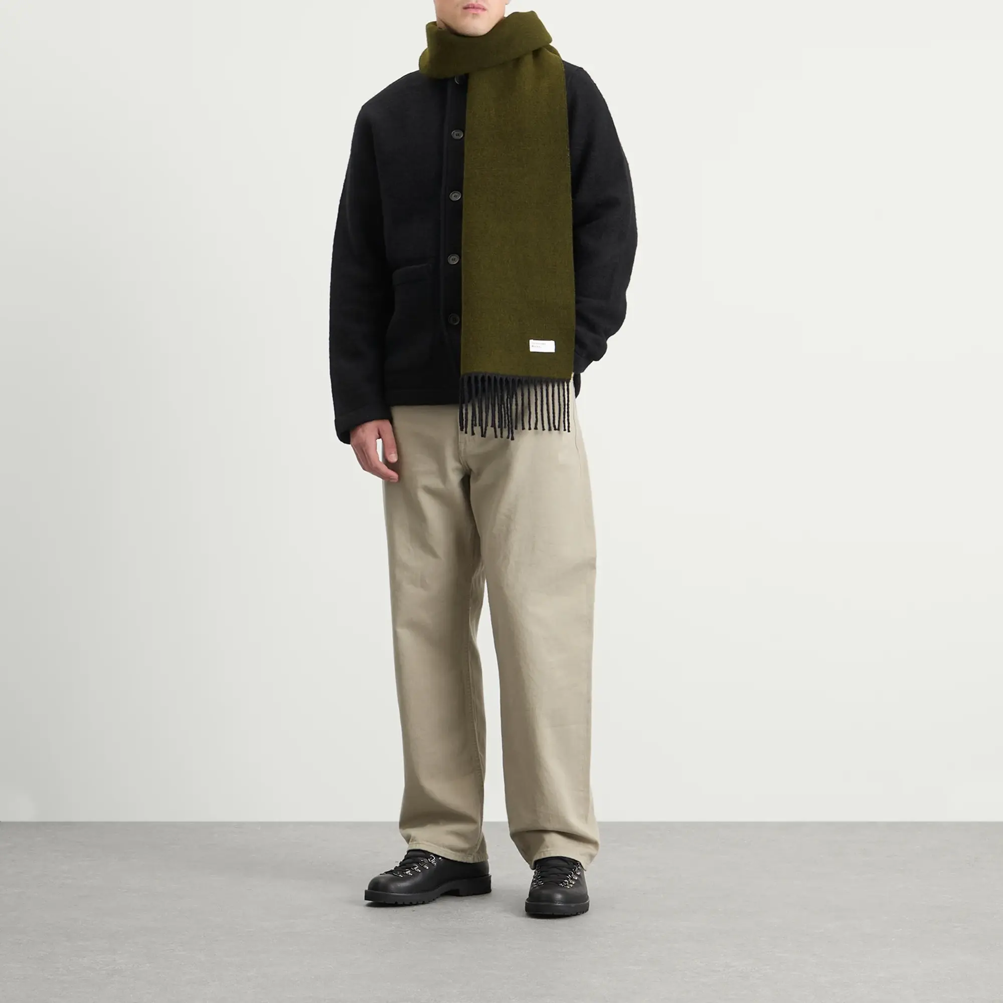 Universal Works Men's Double Sided Scarf Green/Black
