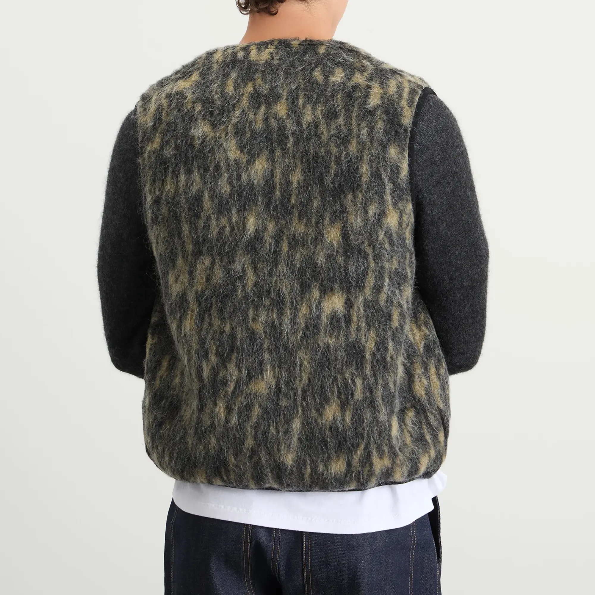 Universal Works Men's Dolce Fleece Zip Gilet Charcoal