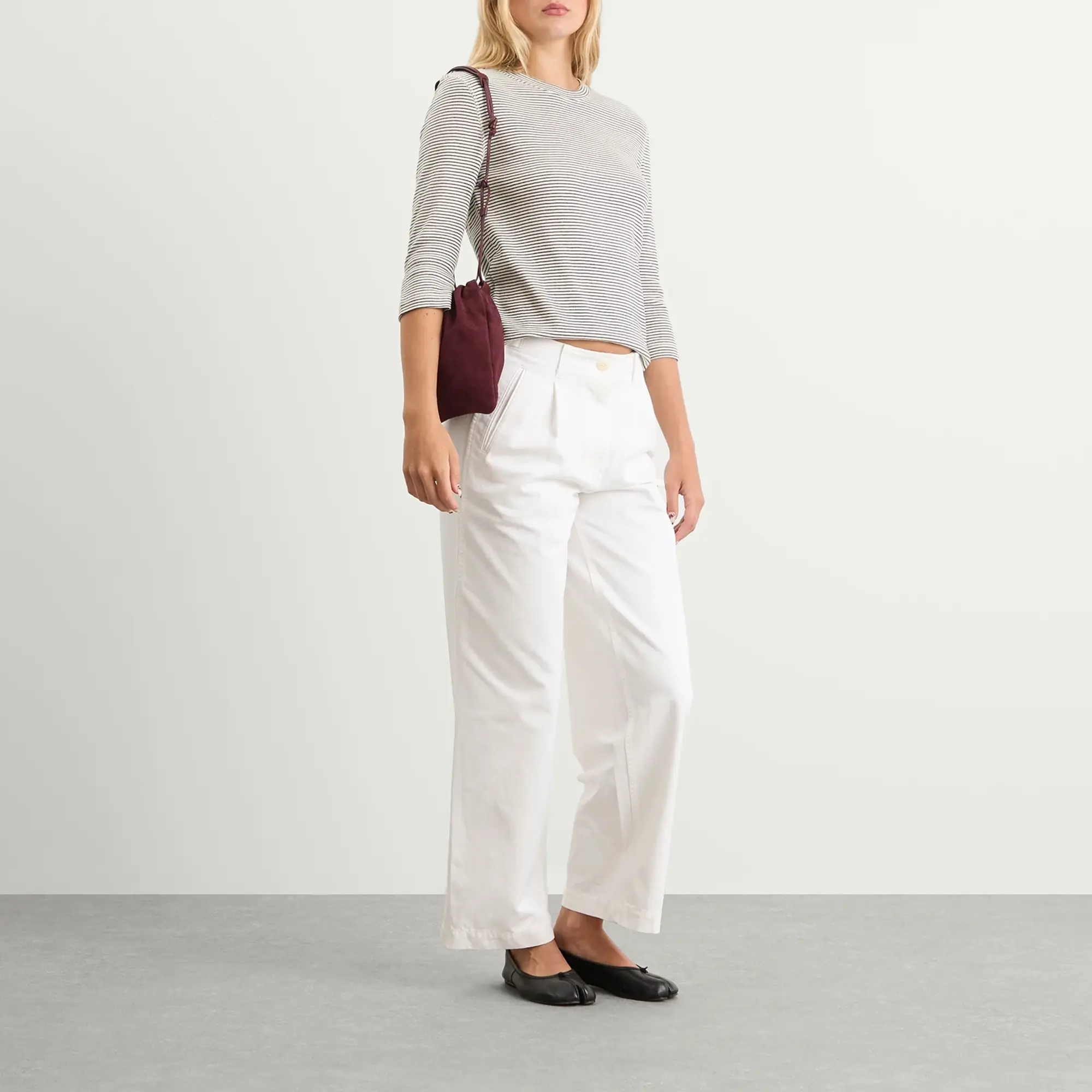 Nothing Written Women's Gato Straight Tuck Pants White