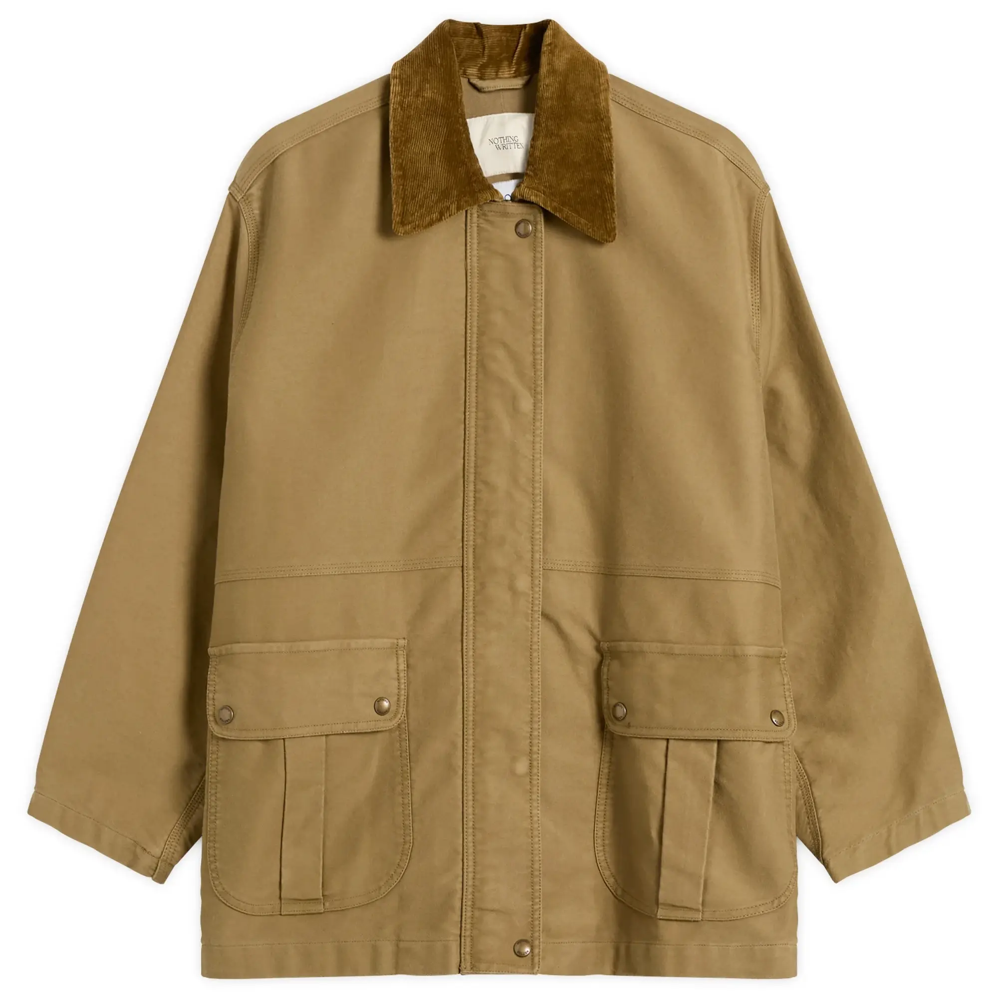 Nothing Written Women's Mole Skin Hunting Cotton Jacket Khaki