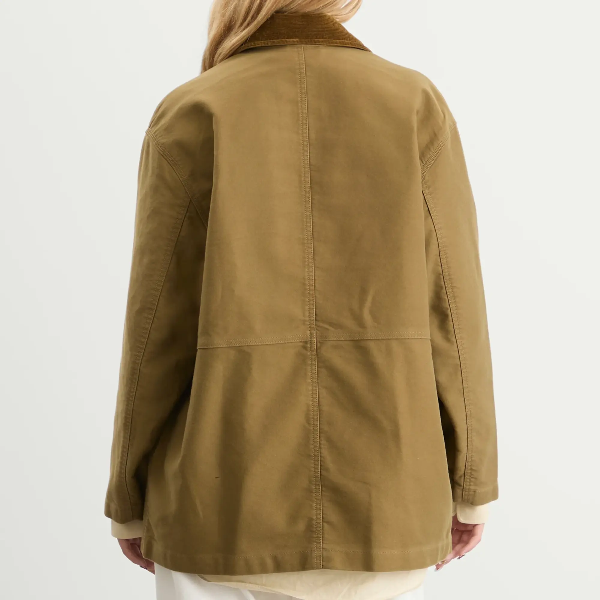 Nothing Written Women's Mole Skin Hunting Cotton Jacket Khaki