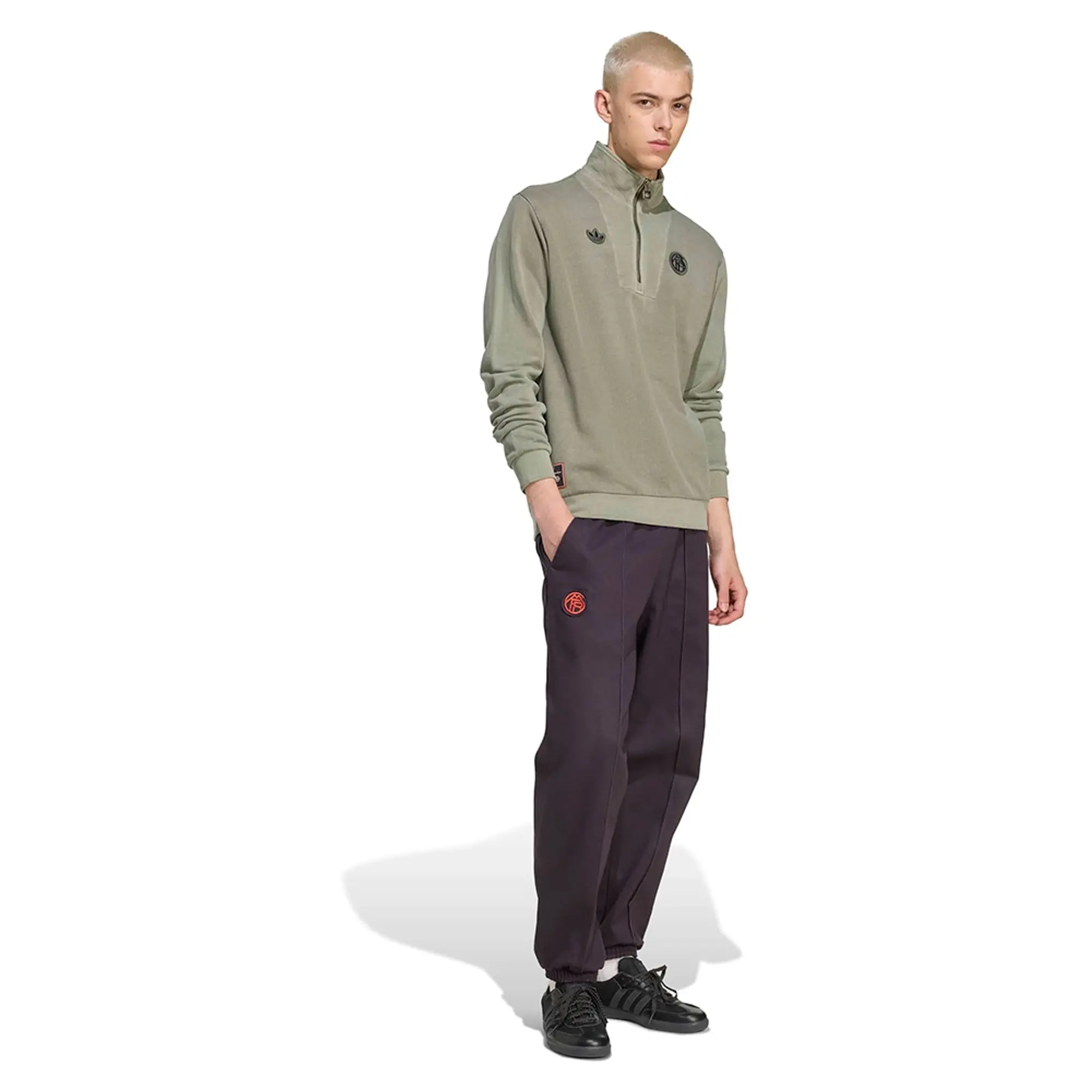 Adidas Fc Bayern Terrace Icons Half Zip Sweatshirt