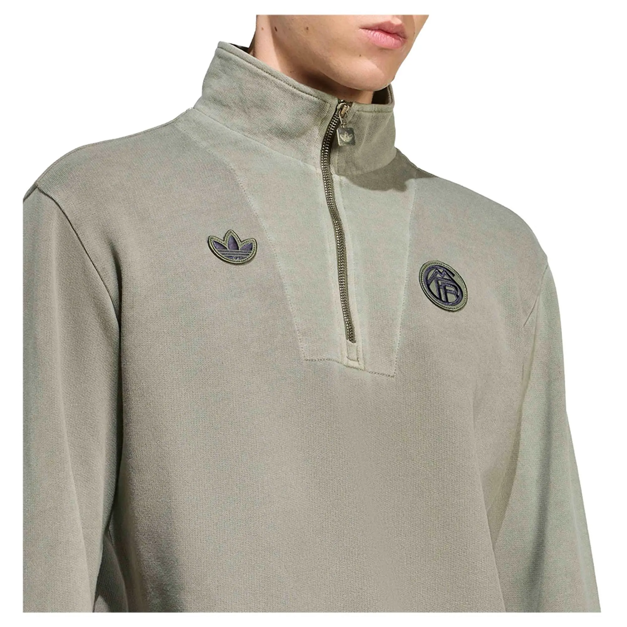 Adidas Fc Bayern Terrace Icons Half Zip Sweatshirt