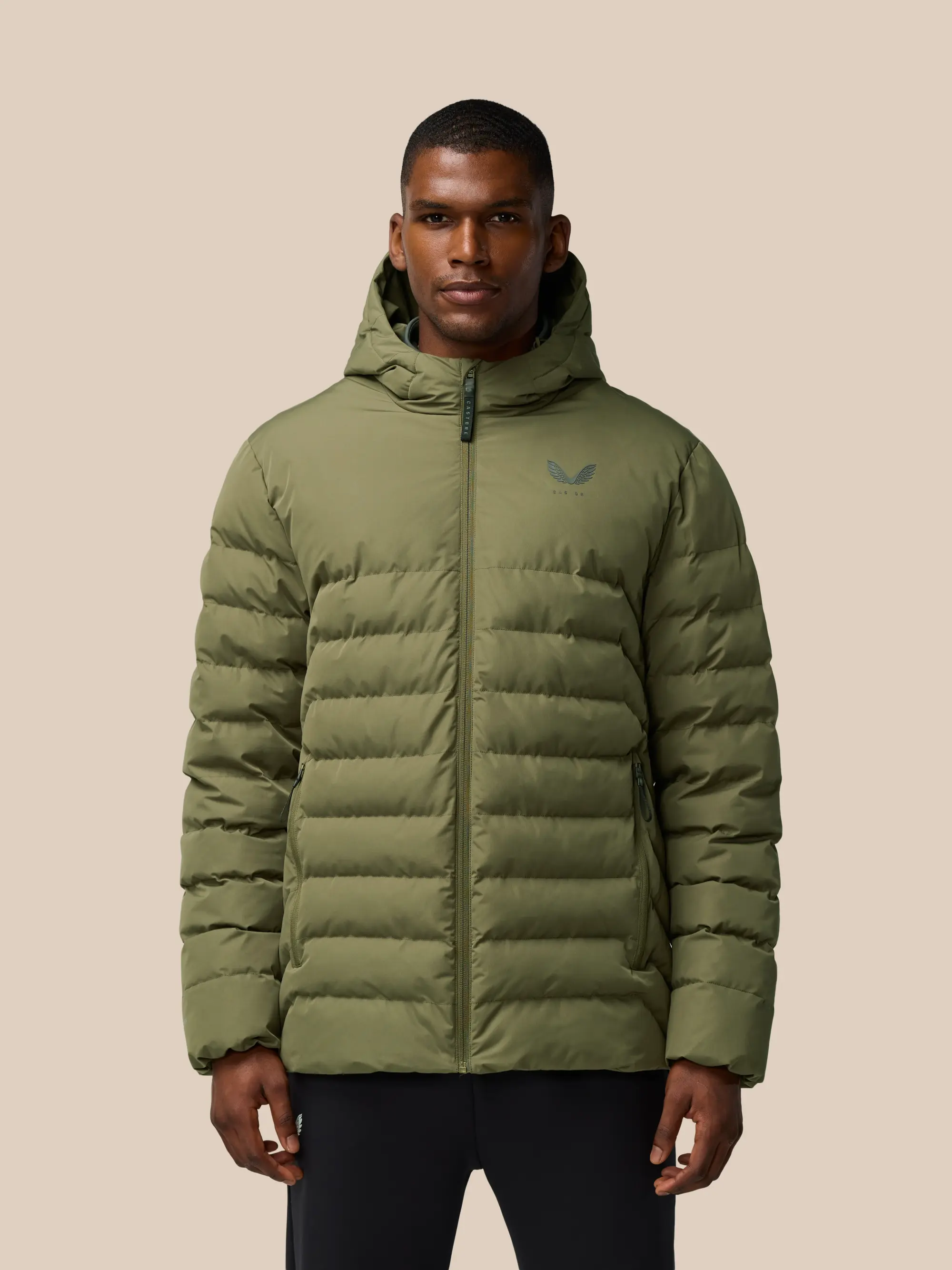 Castore Men’s Quilts Essential Lightweight Wadded Jacket - Ivy Green/gunmetal