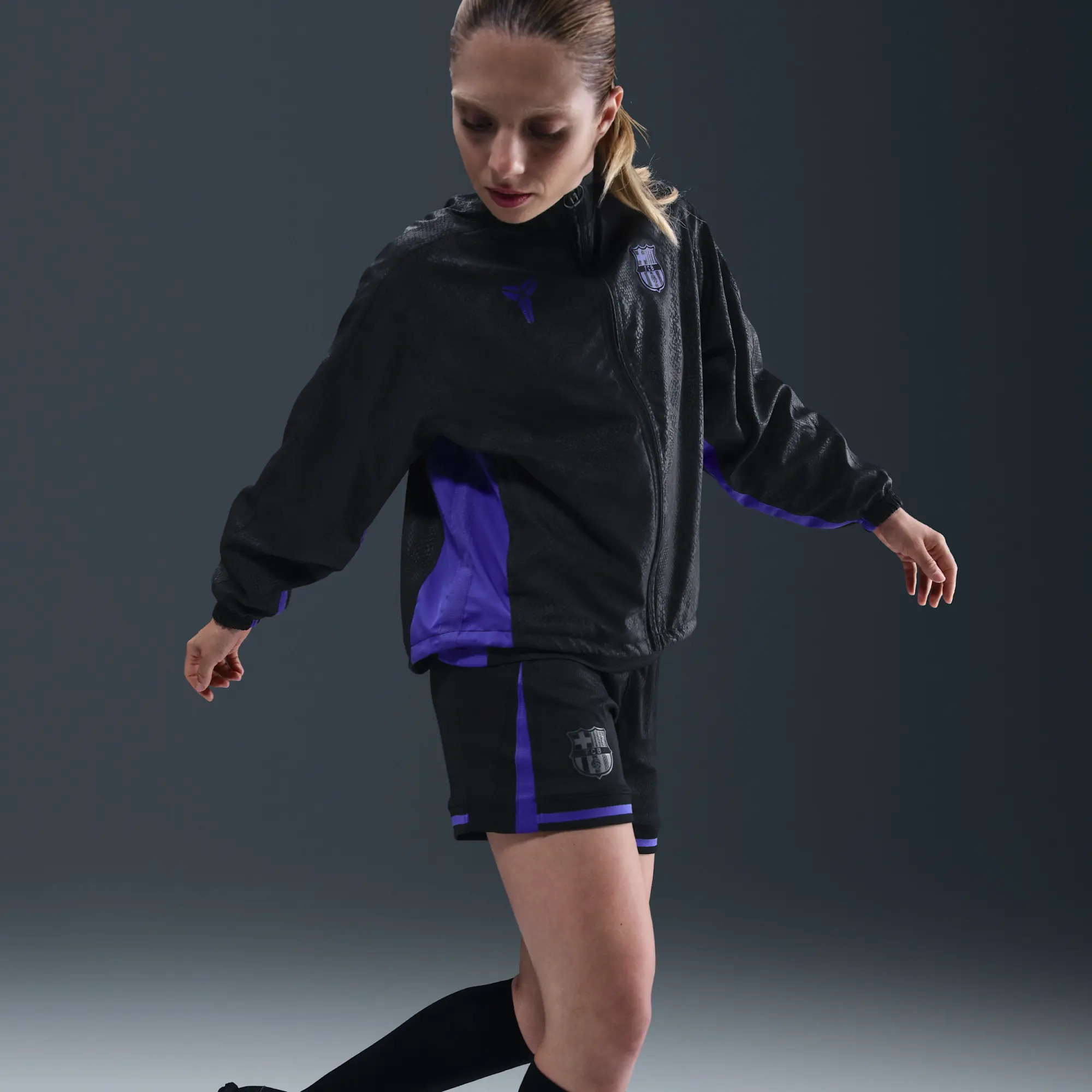 Nike F.C. Barcelona Away Women's Kobe Football Graphic Tracksuit Jacket - Black - Polyester