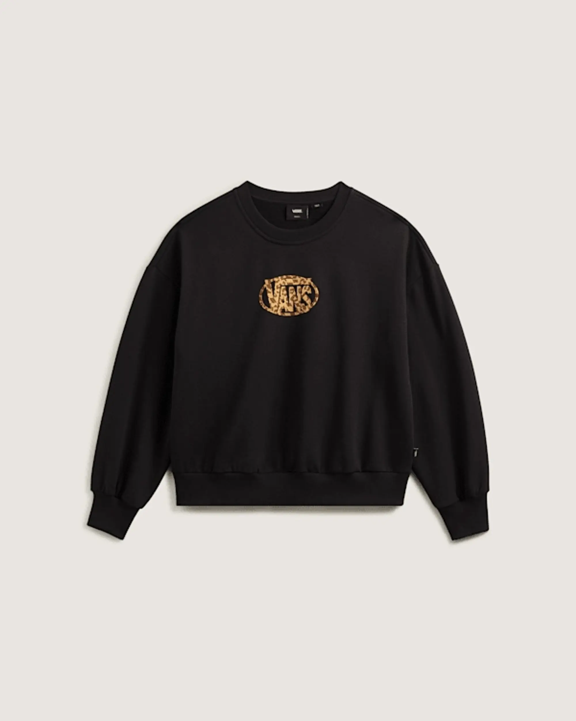 Vans - Leopard Oval Crew Sweatshirt, Woman, Black