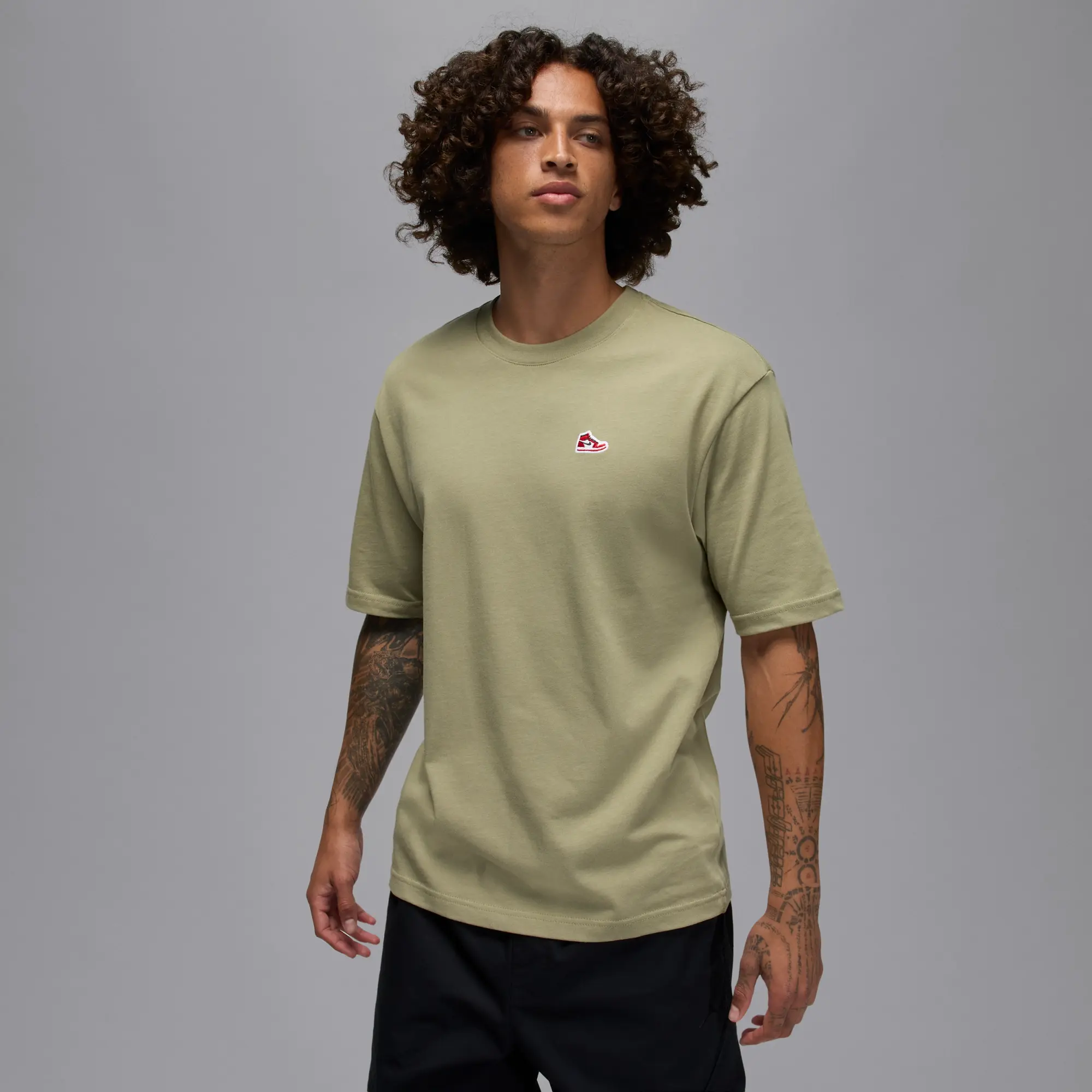 Nike Jordan Brand Men's Sneaker Patch T-Shirt - Brown - Cotton