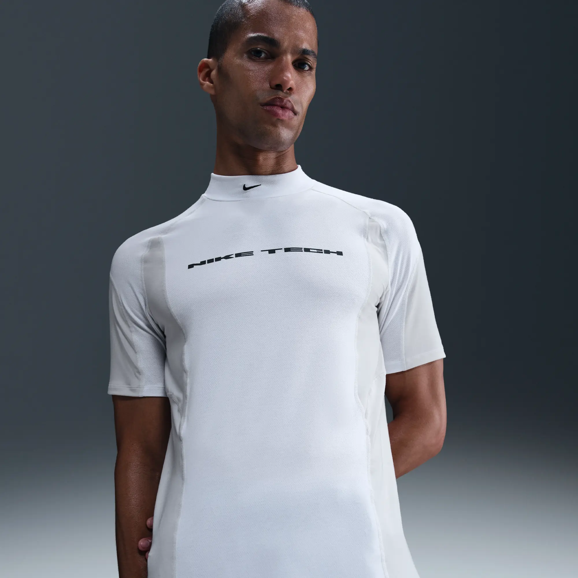 Nike Tech Men's Dri-FIT Short-Sleeve Base Layer - White - Polyester/Lyocell/Elastane