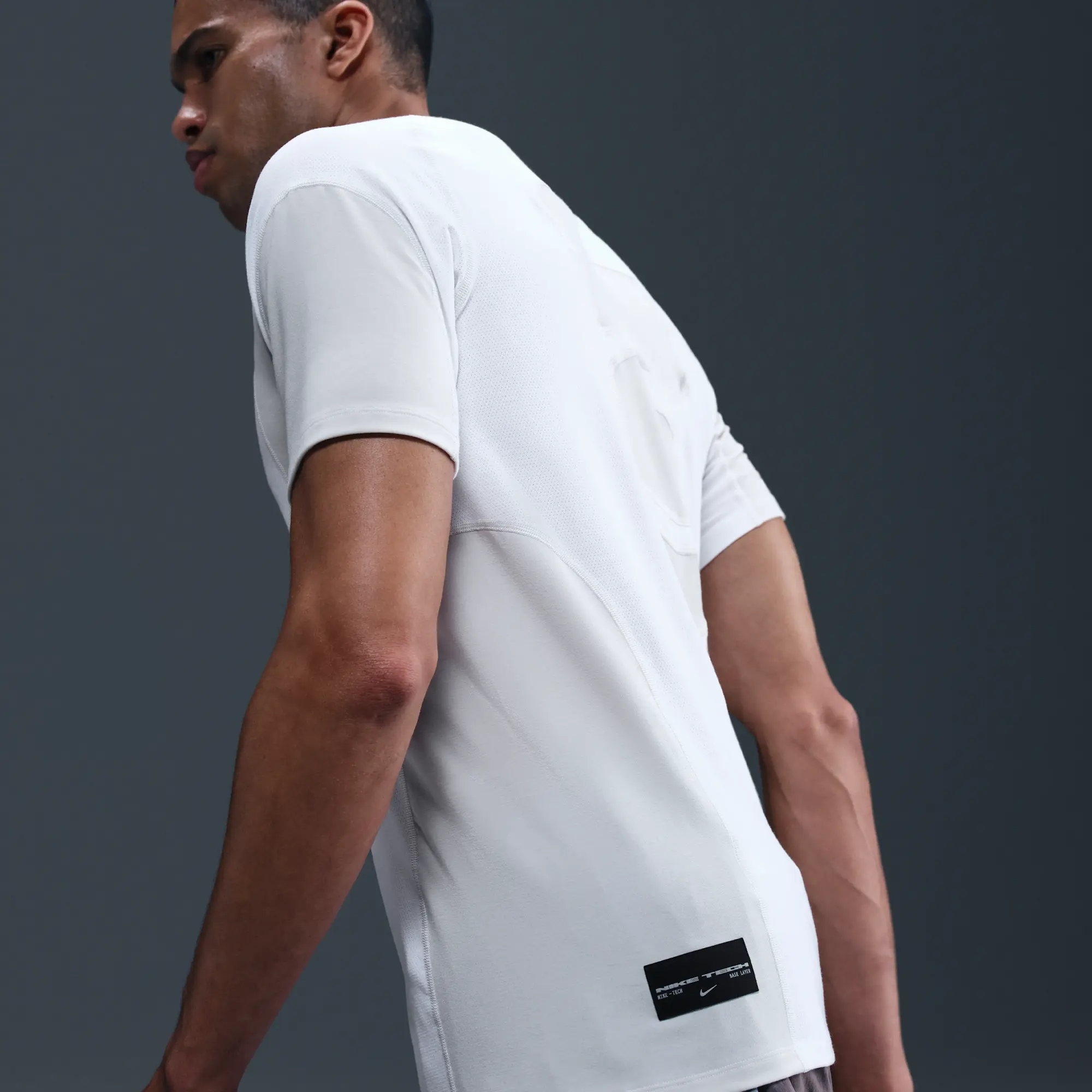 Nike Tech Men's Dri-FIT Short-Sleeve Base Layer - White - Polyester/Lyocell/Elastane
