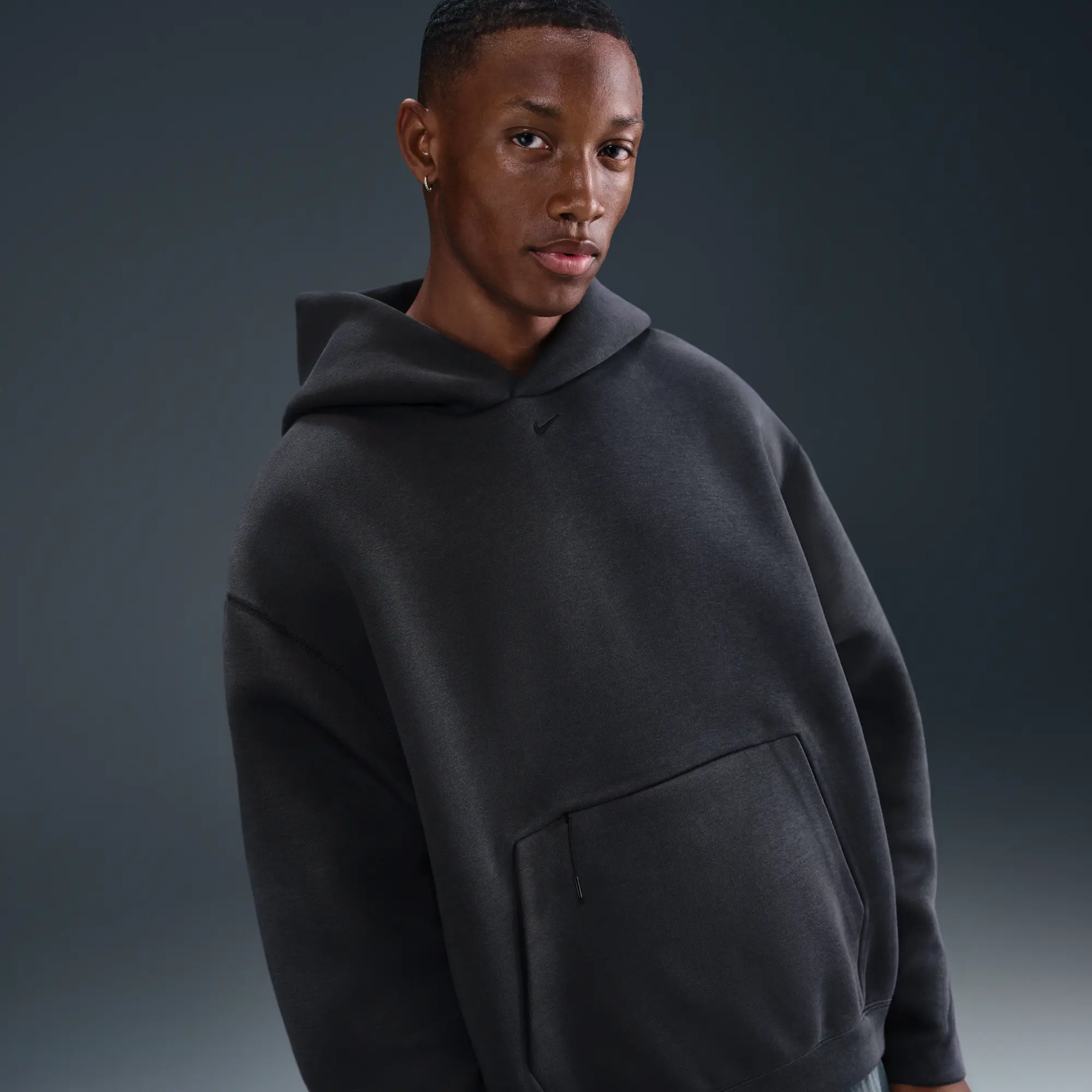 Nike Tech Men's Fleece Oversized Hoodie - Grey - Polyester/Cotton