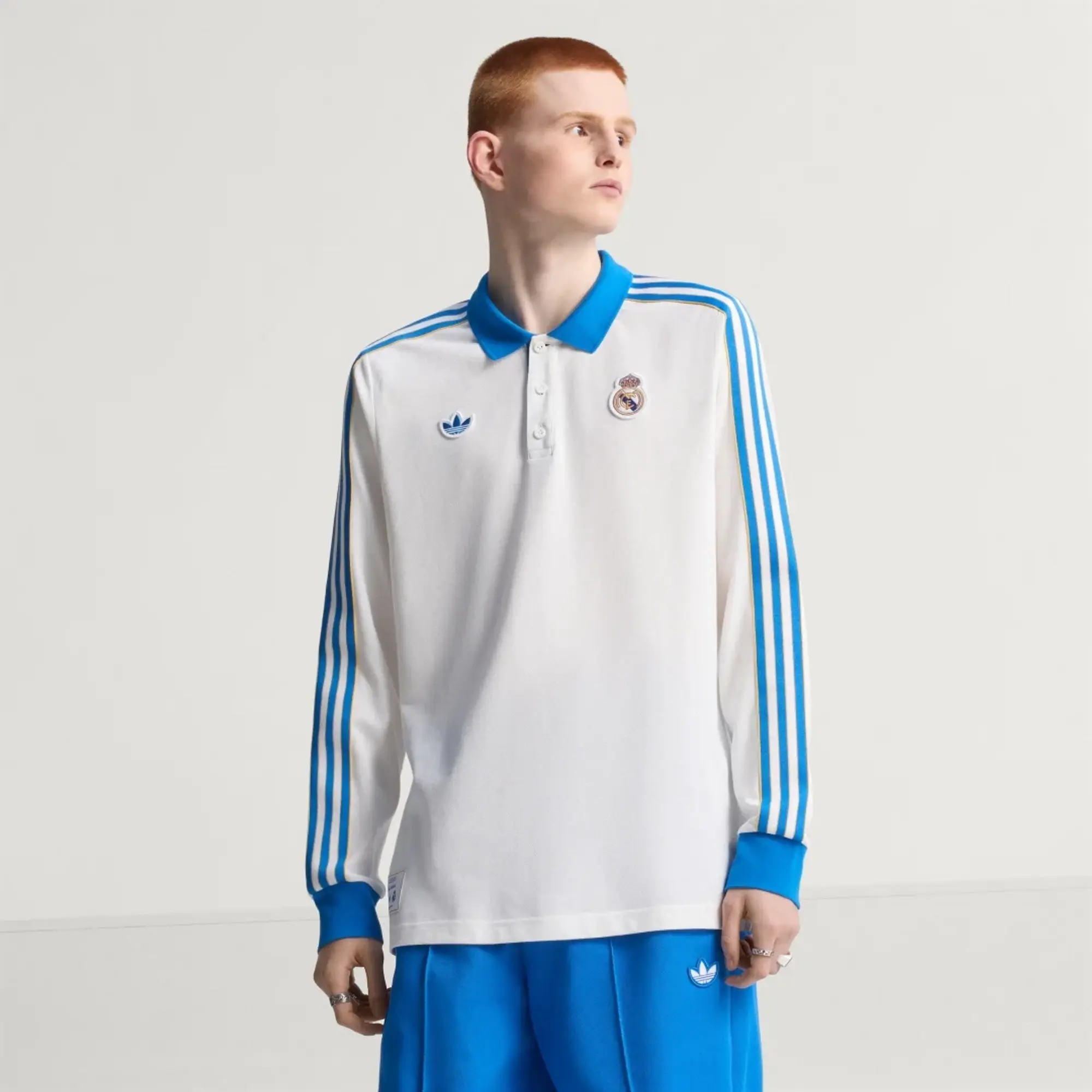 adidas Real Madrid Terrace Icons Long Sleeve Polo Shirt