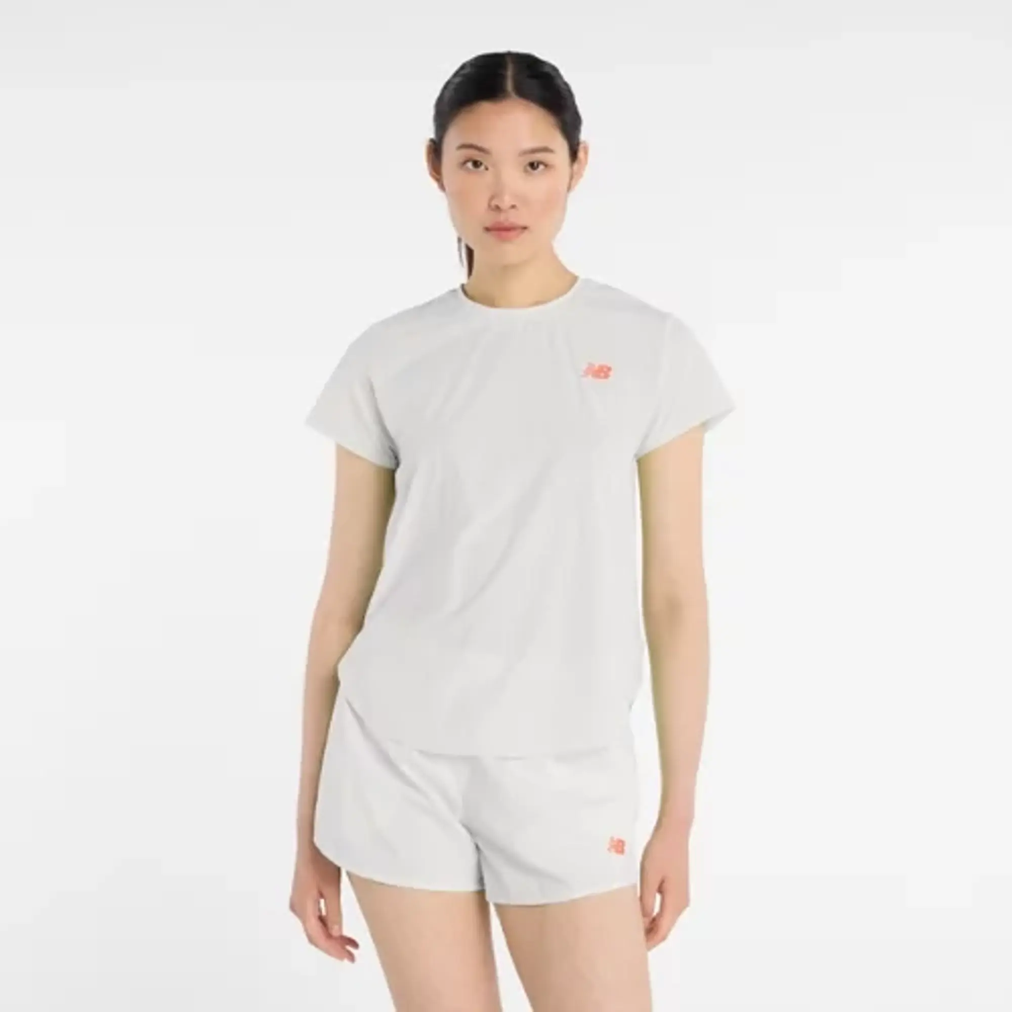 New Balance Women's Race Day Ultra Light T-Shirt in Grey Poly Knit