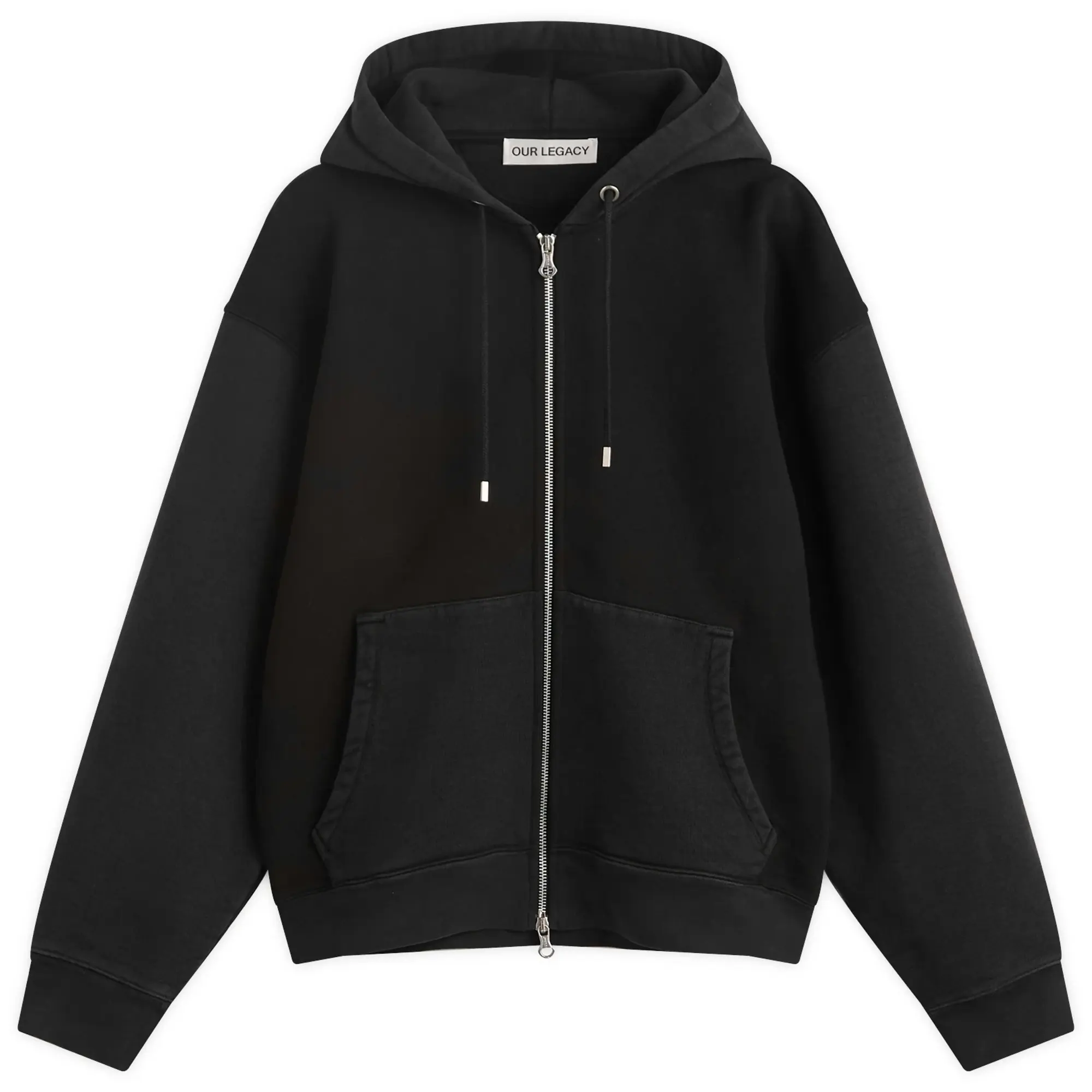 Our Legacy Men's Rascal Zip Up Hood Pigment Black Hefty Fleece