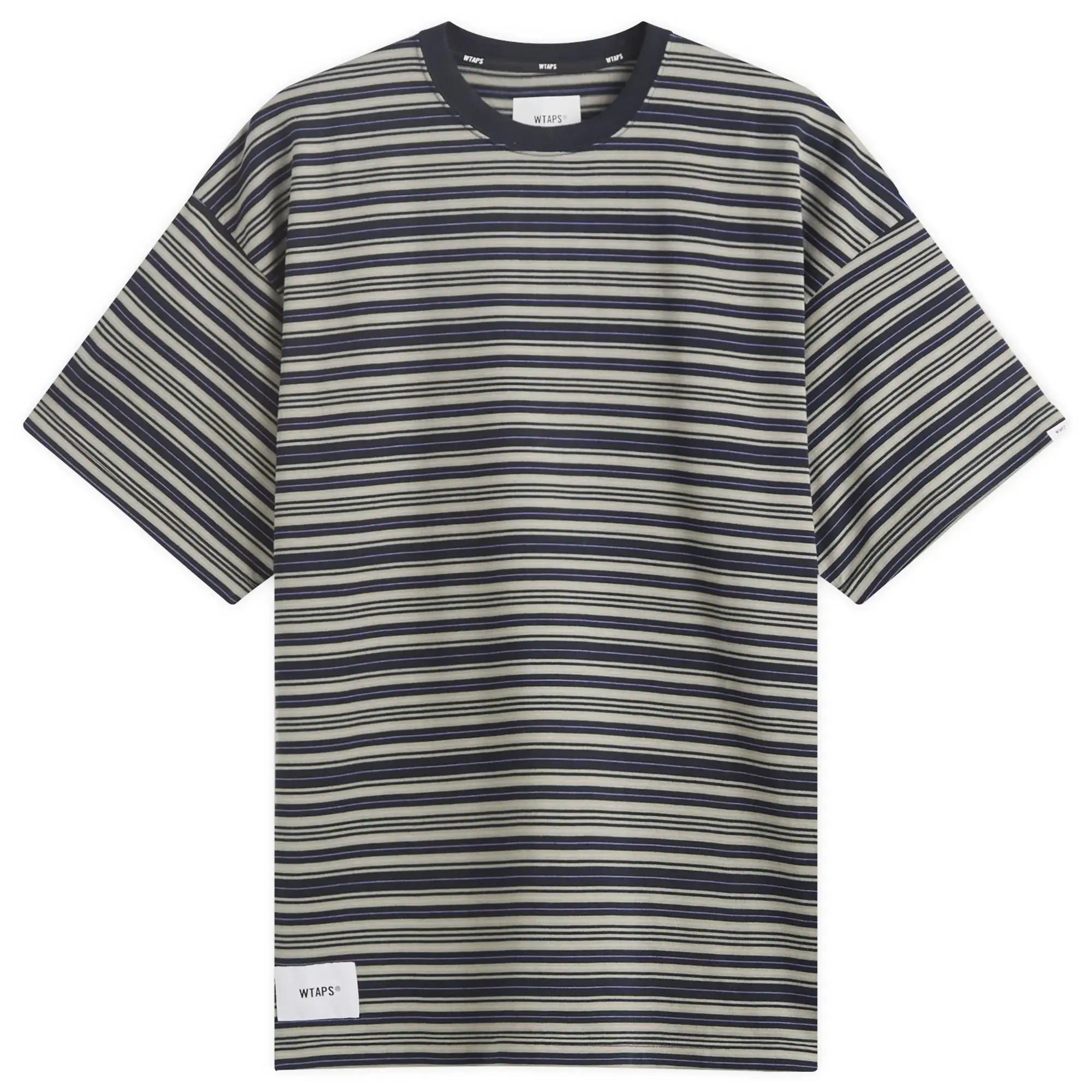 WTAPS Men's Stripe T-Shirt Gray