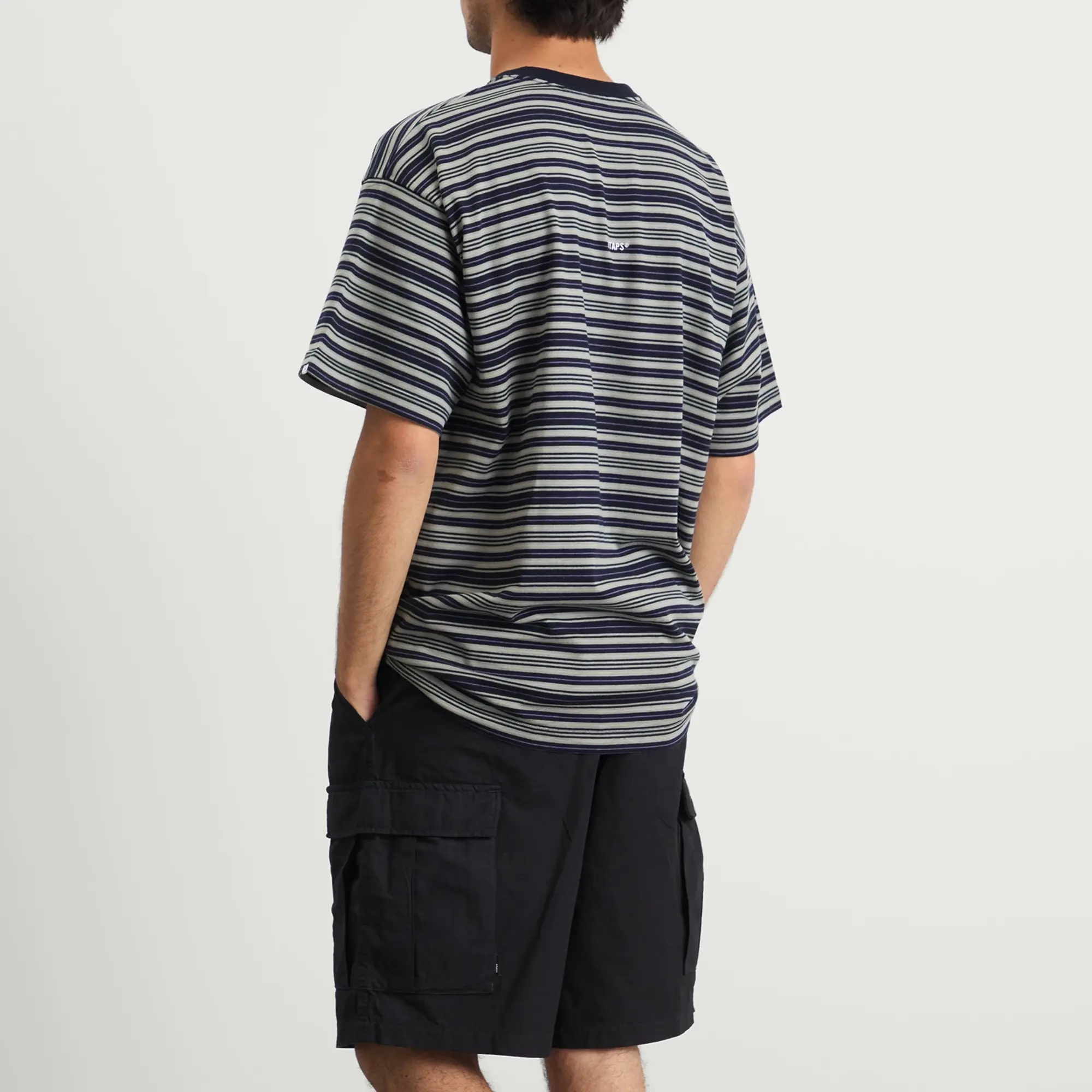 WTAPS Men's Stripe T-Shirt Gray
