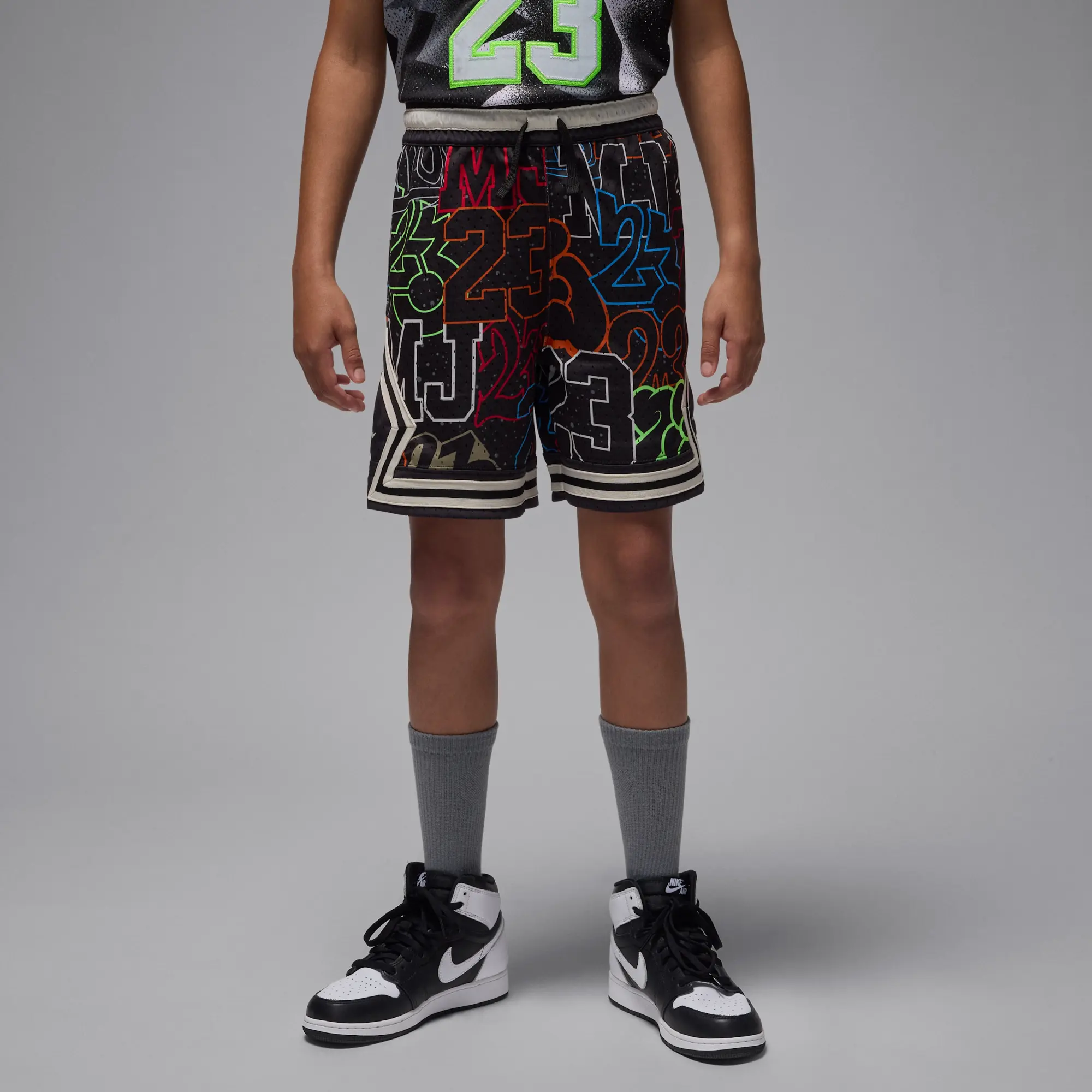 Nike Jordan Dri-FIT Older Kids' MJ Printed Sport Diamond Shorts - Black