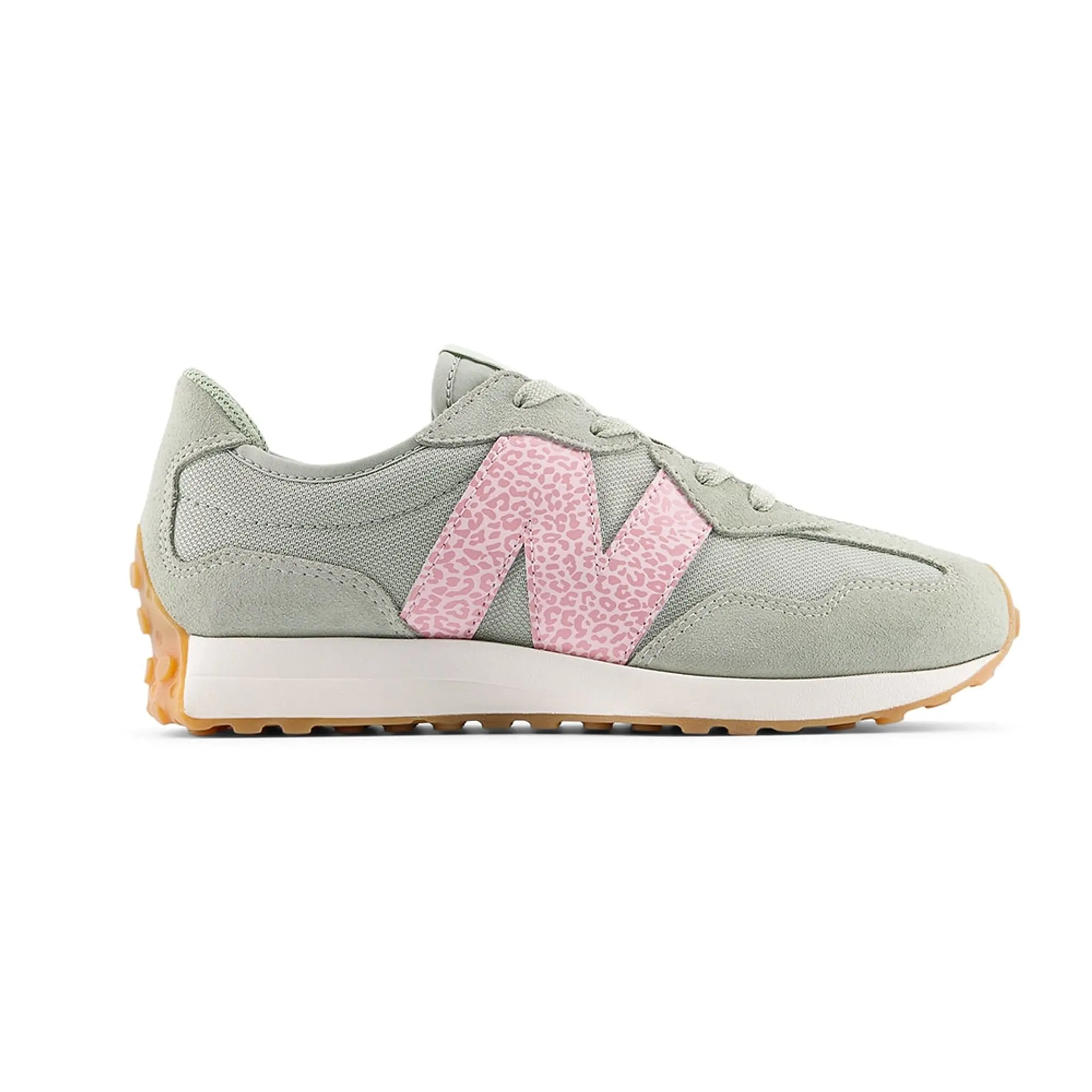 New Balance Kids' 327 LACE in Pink/Green Synthetic