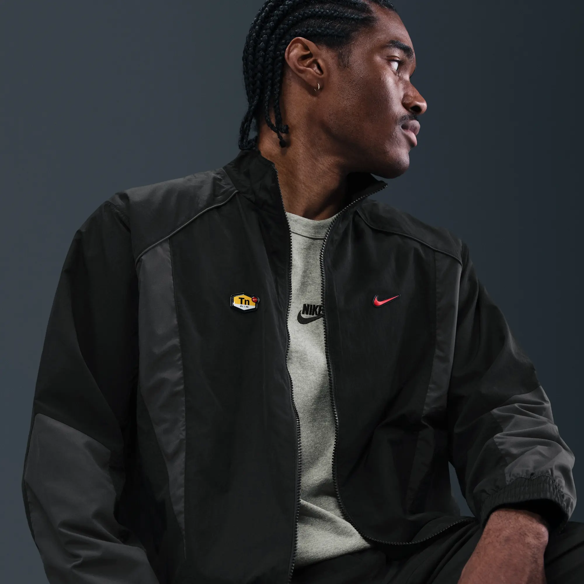 Nike Sportswear Men's Woven Track Jacket - Black - Nylon