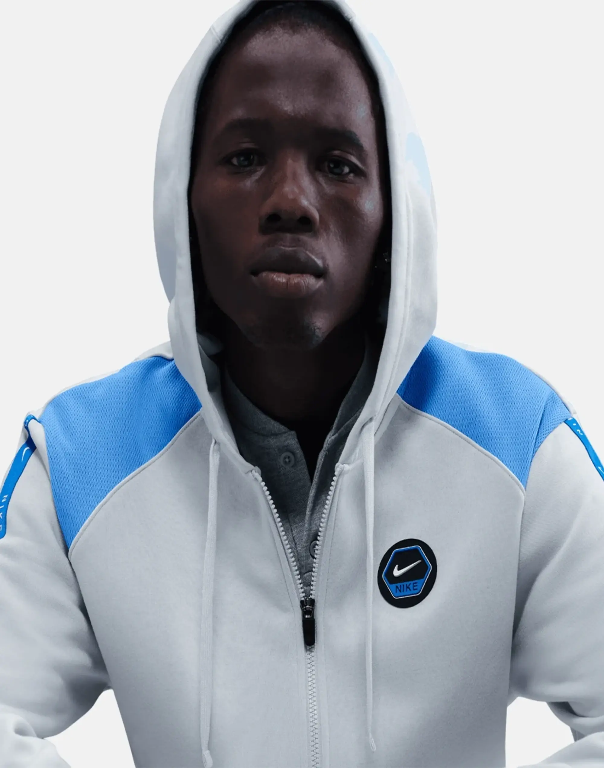 Men's Nike Cityside Fz Hoodie in Grey/Blue 