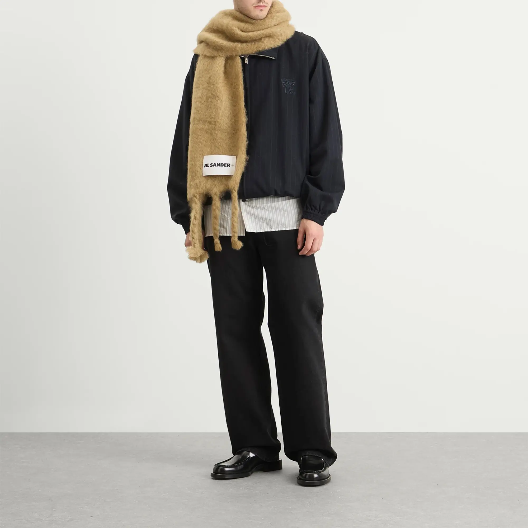 Jil Sander+ Men's Logo Mohair Scarf Beige
